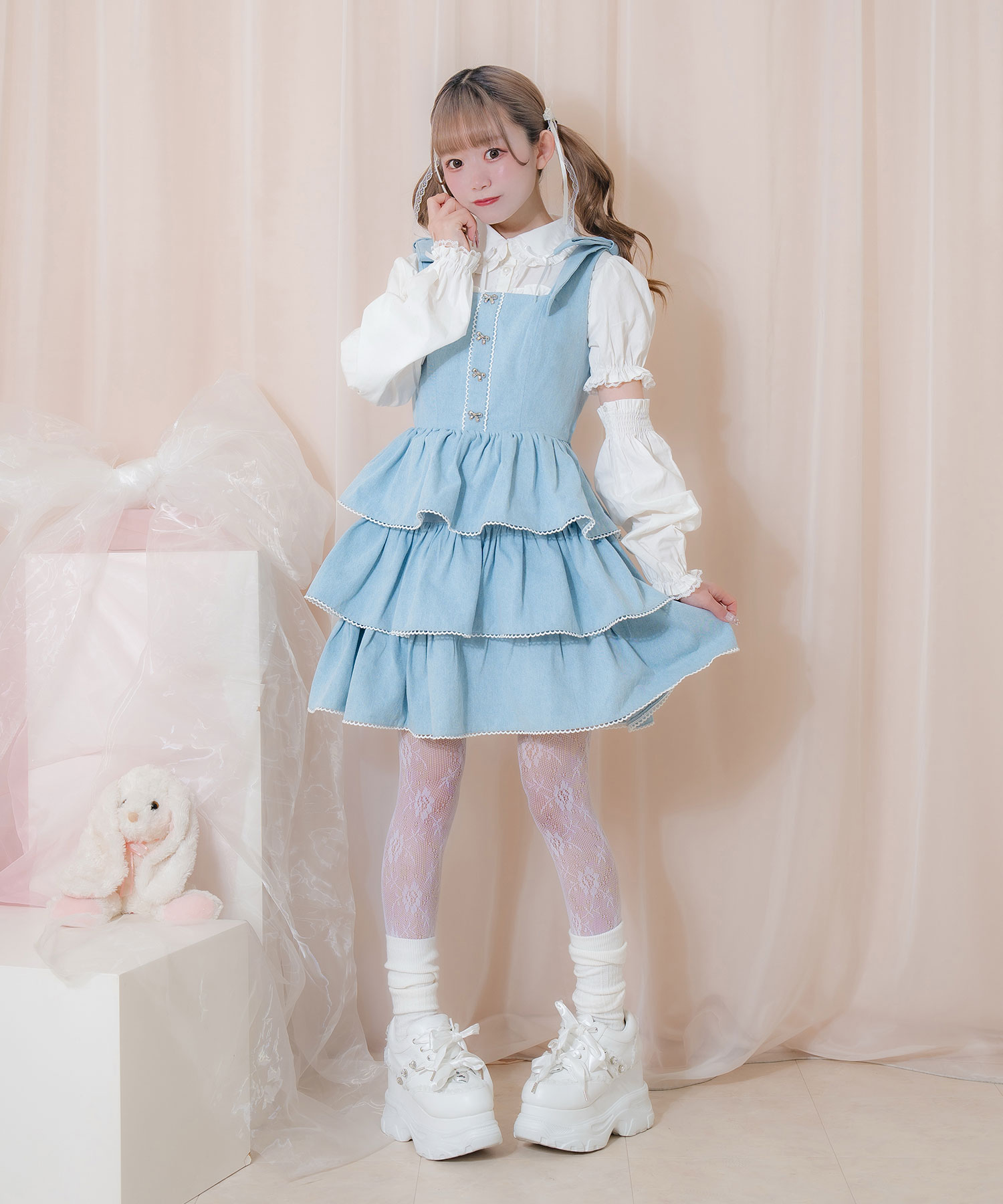 期間限定SET FAIR】アームカバー付きコルセット風ブラウス