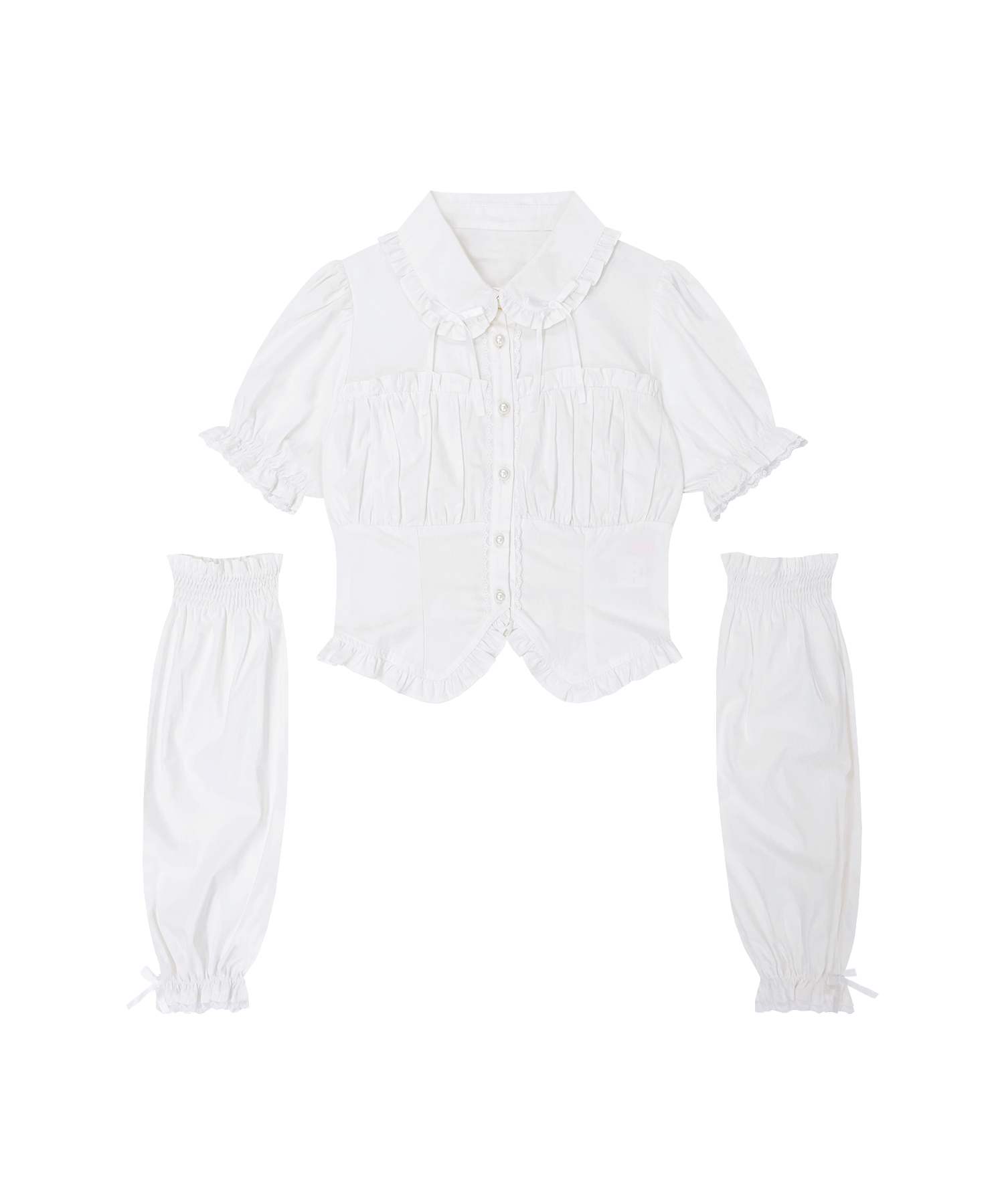 アームカバー付きコルセット風ブラウス