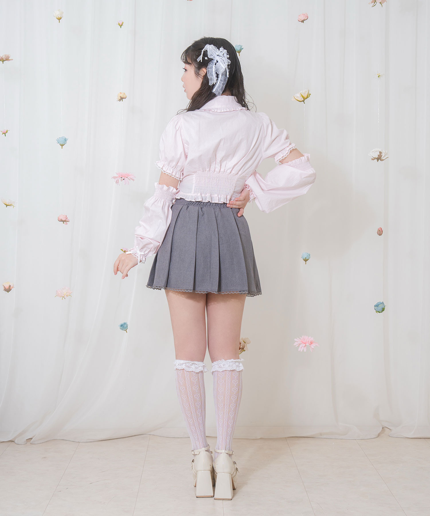 アームカバー付きコルセット風ブラウス