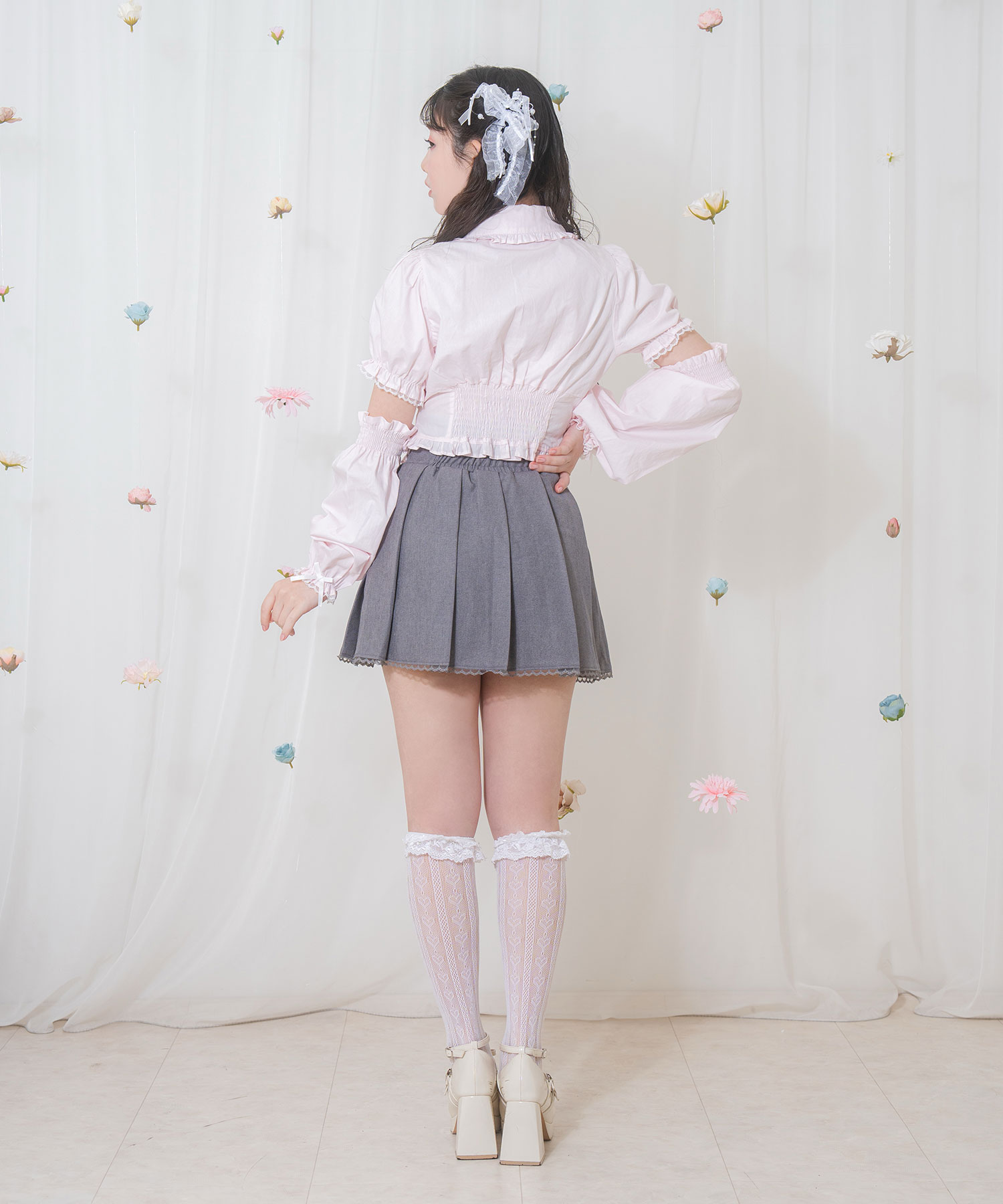 フリルプリーツキャミソールハイウエストスカートセット 5051402 サイドリボンハイウエストプリーツスカート – pium