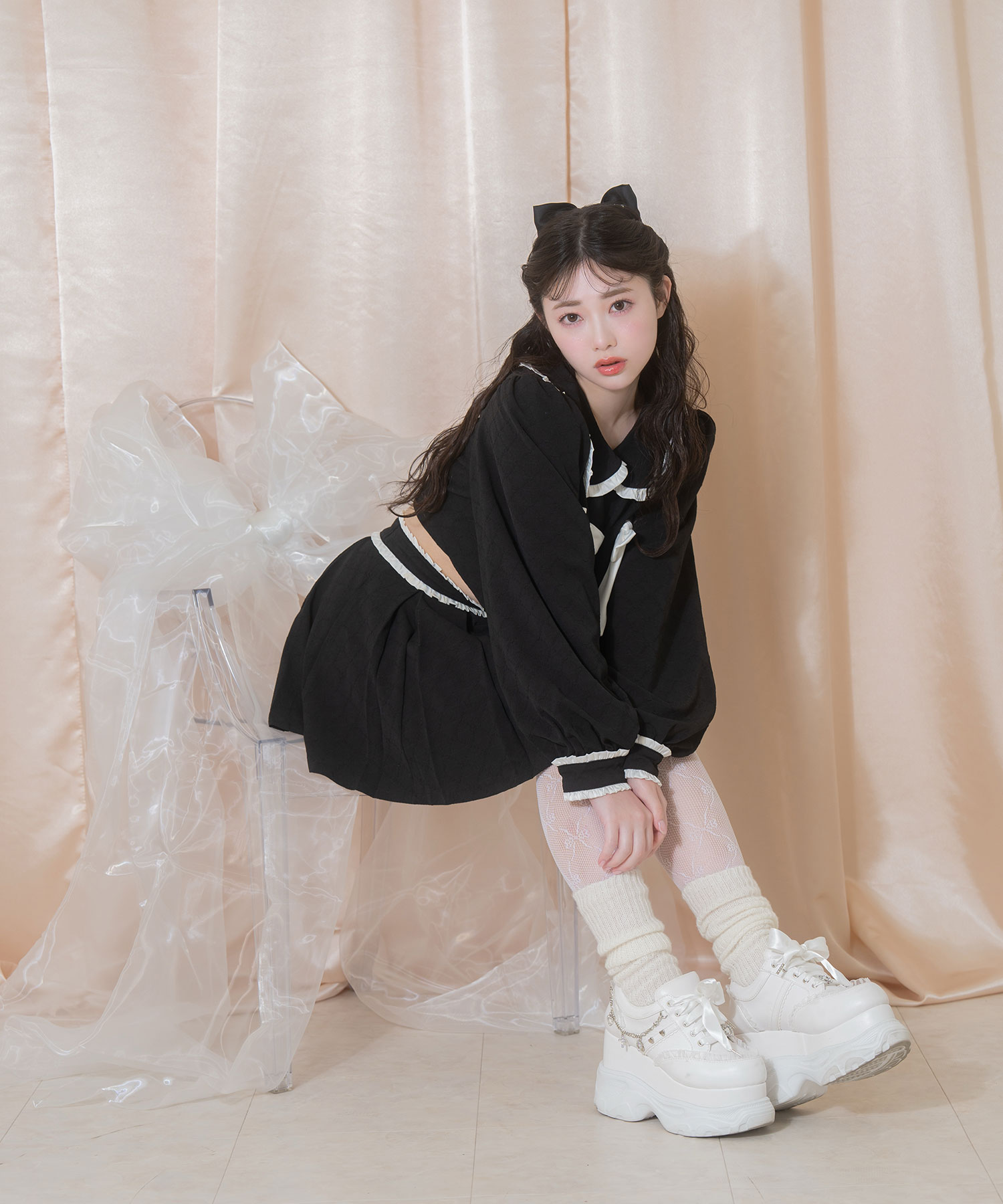 リボンフリル配色セットアップ