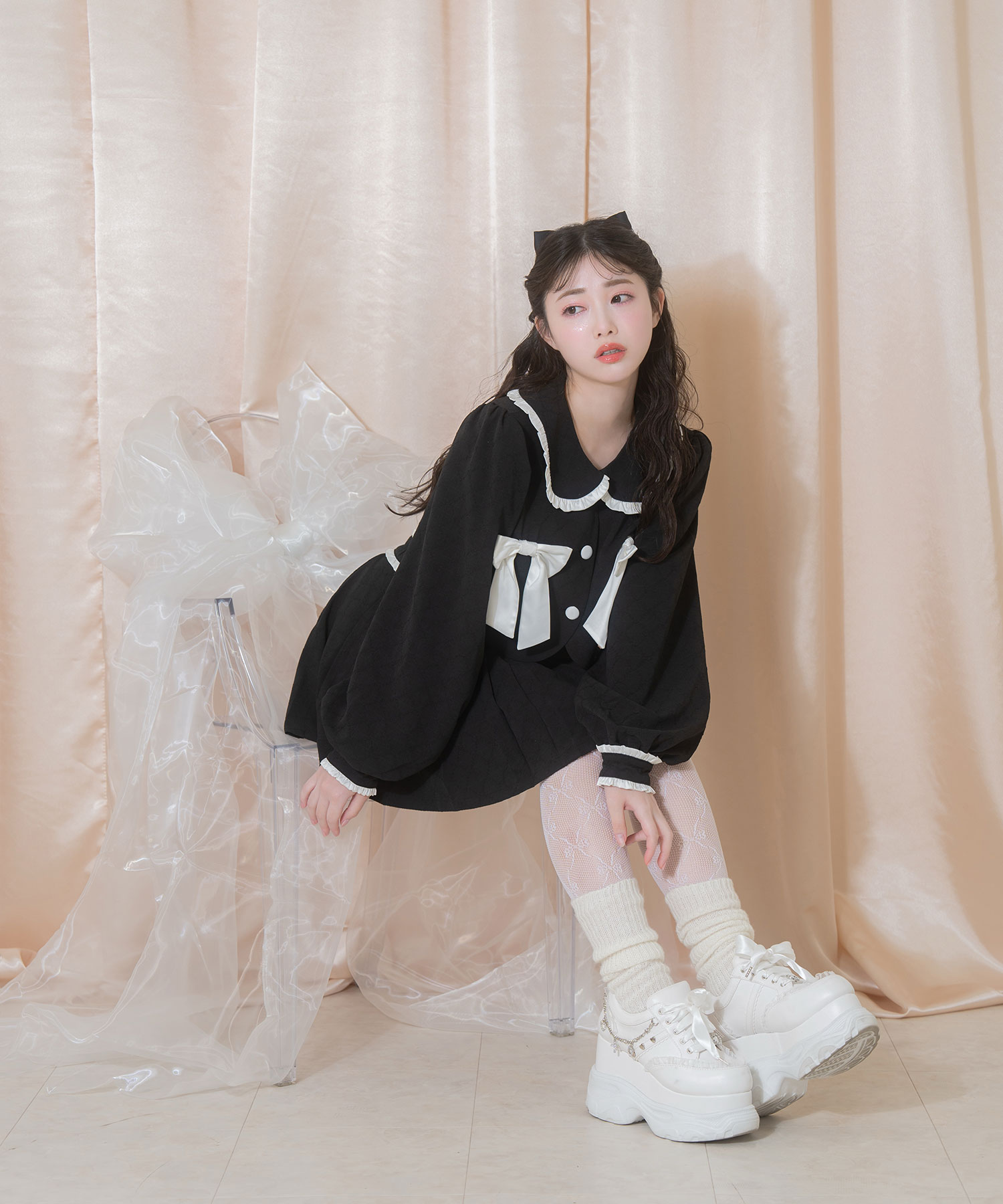 リボンフリル配色セットアップ