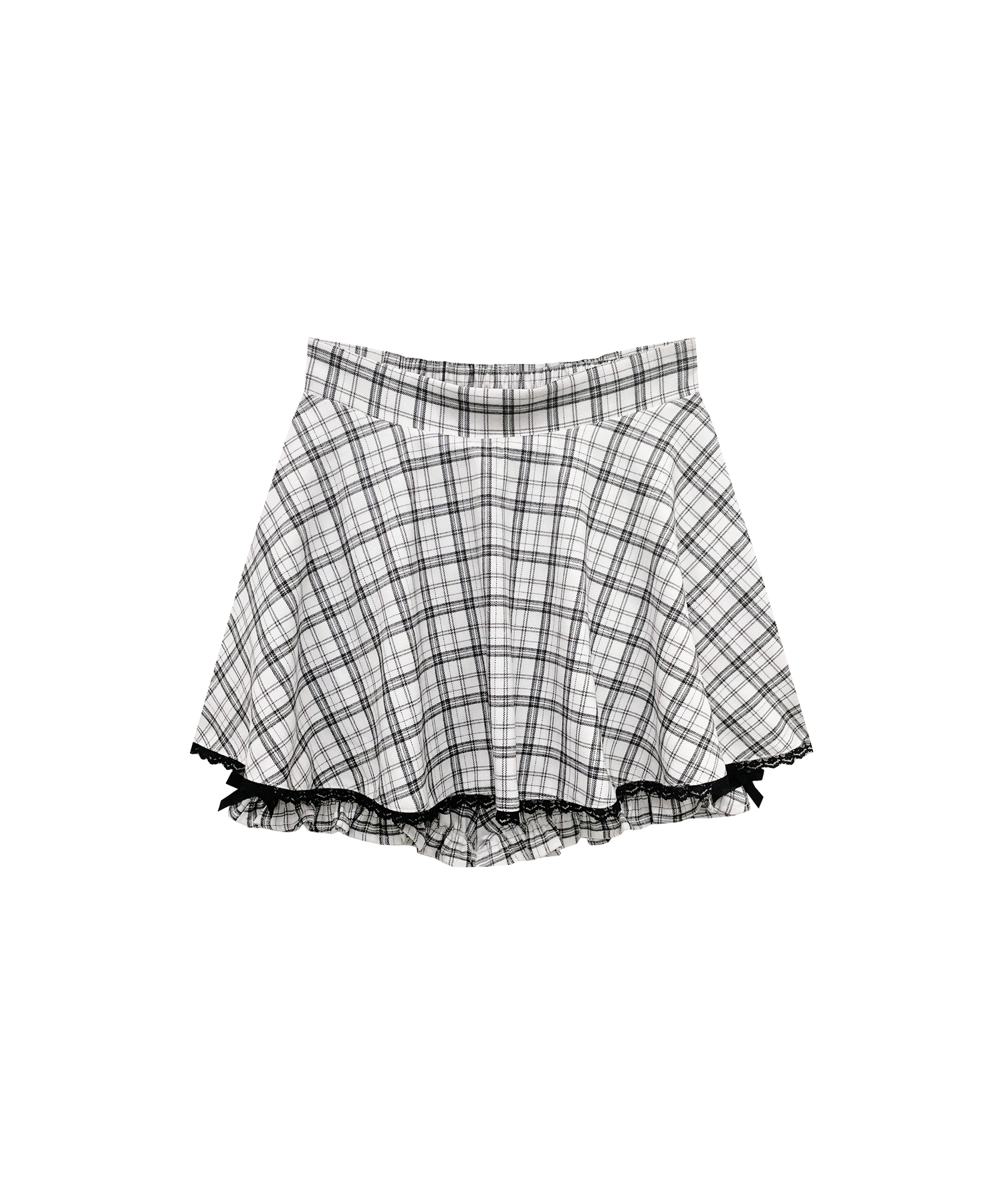 ラッフルレース配色チェックセットアップ