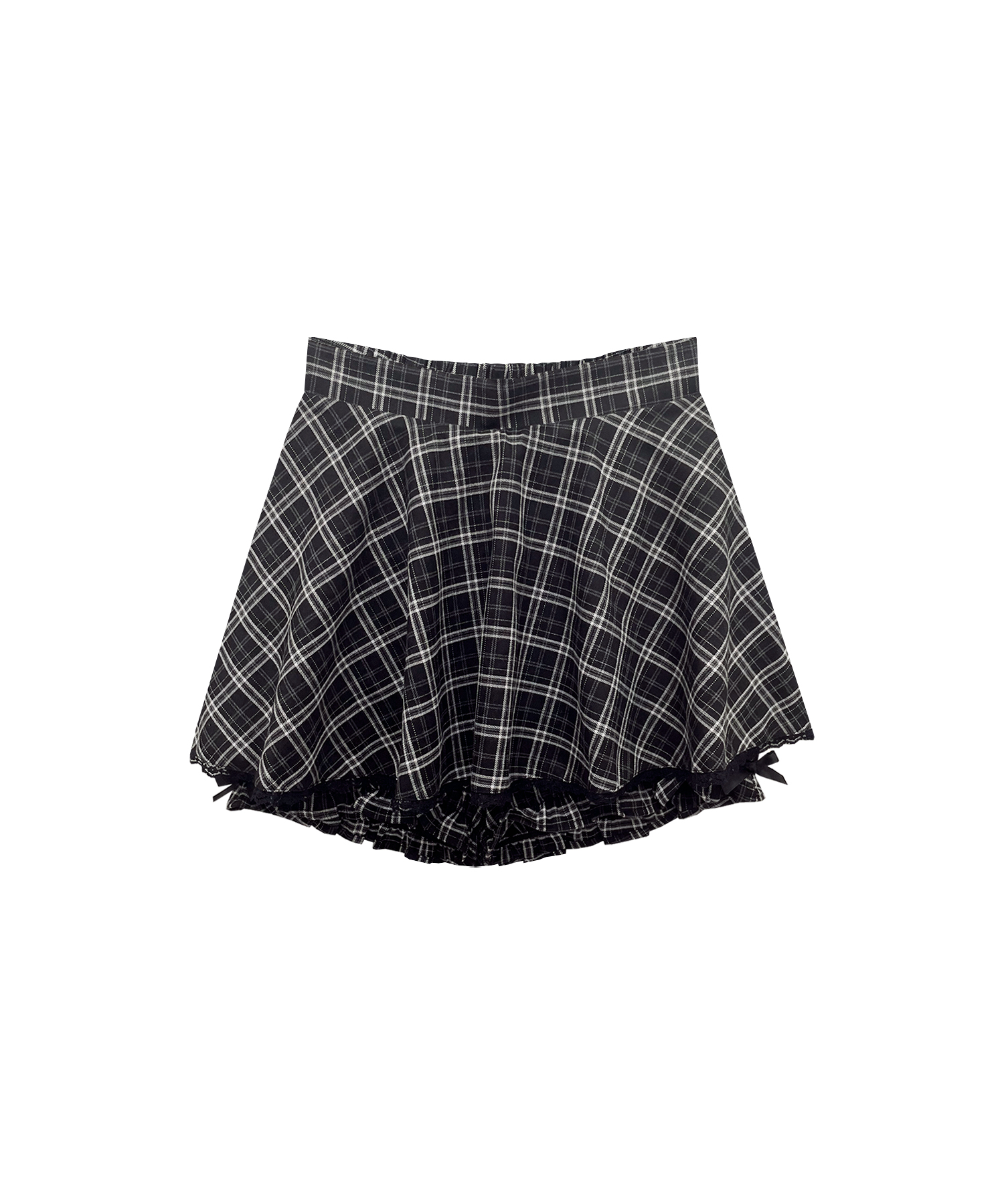 ラッフルレース配色チェックセットアップ