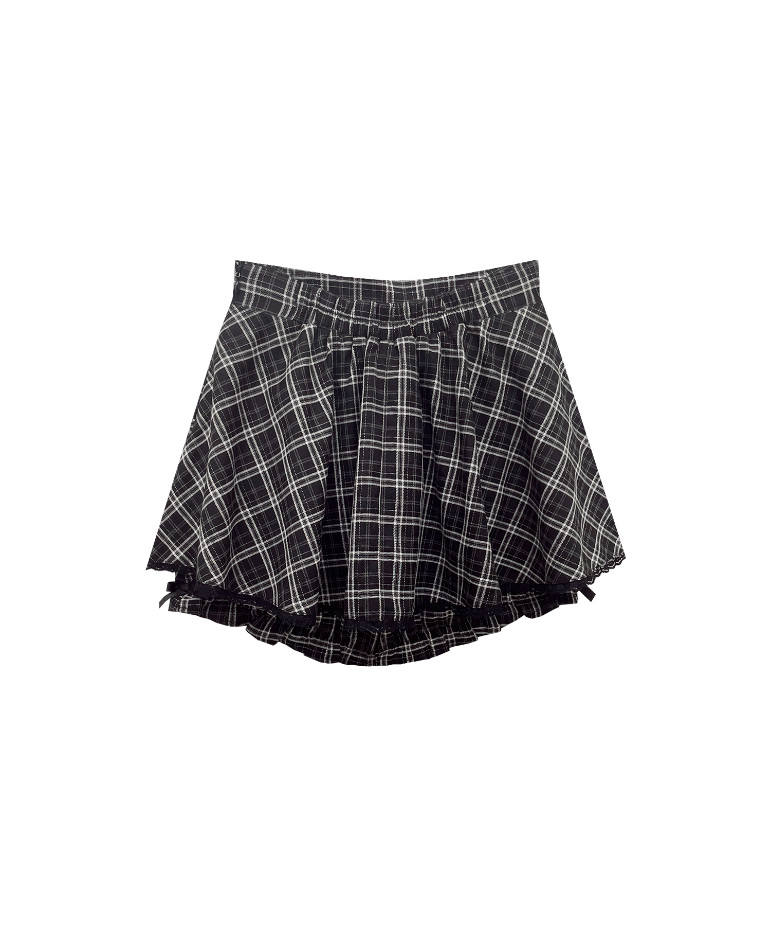 ラッフルレース配色チェックセットアップ