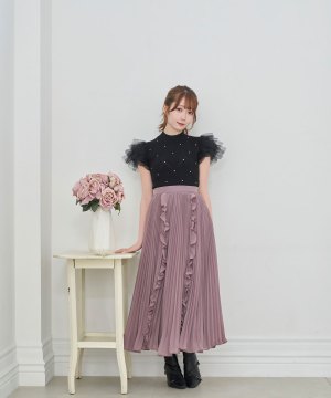 Chiffon pleated skirt