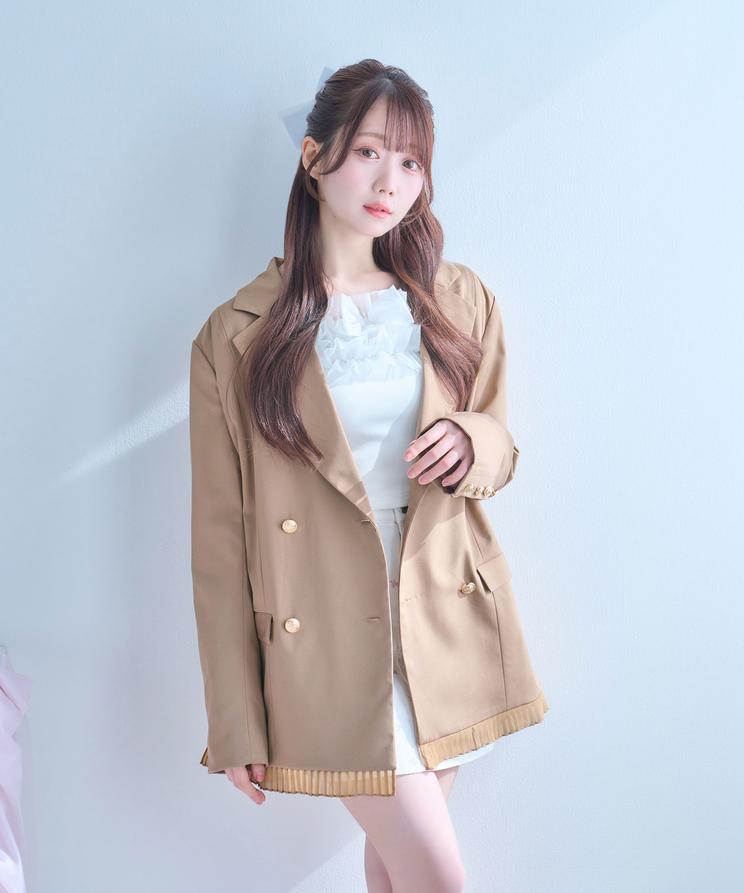 Pleated ruffles tailored JK