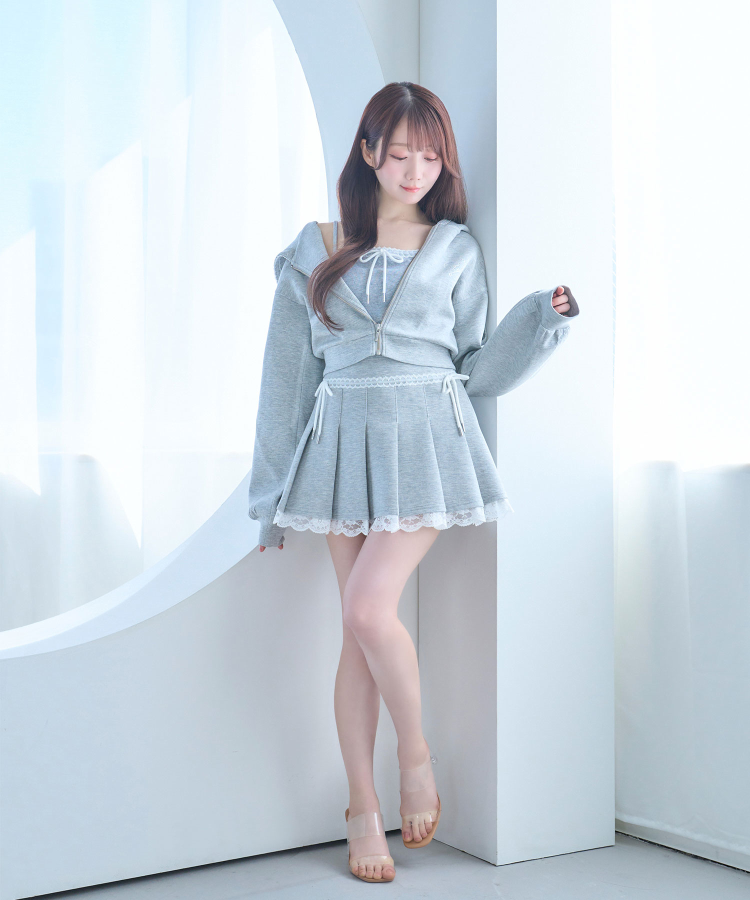 lace point jersey pants skirt