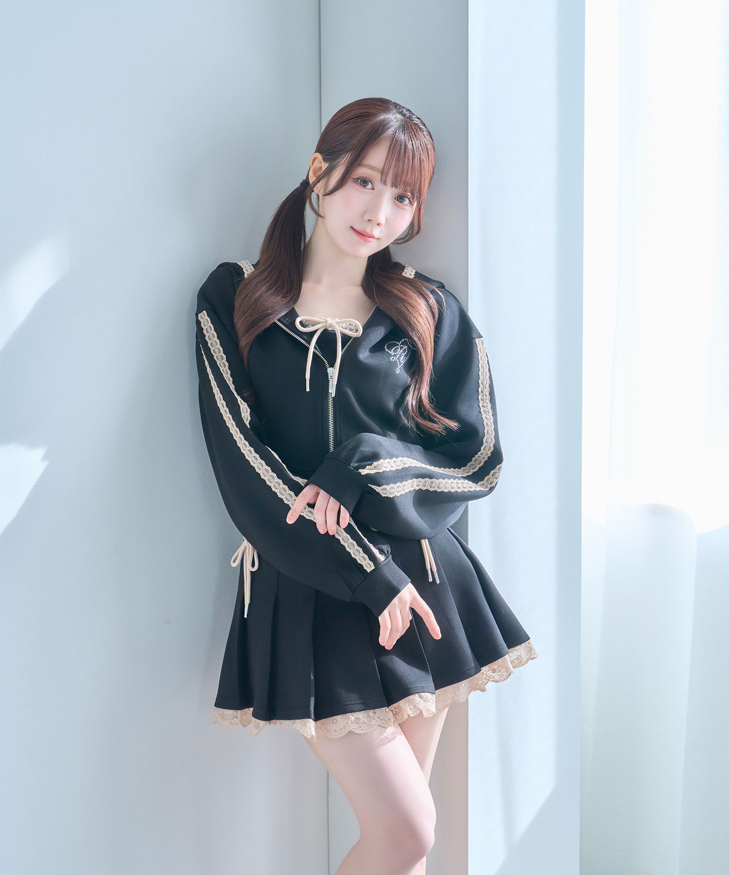 lace point jersey pants skirt