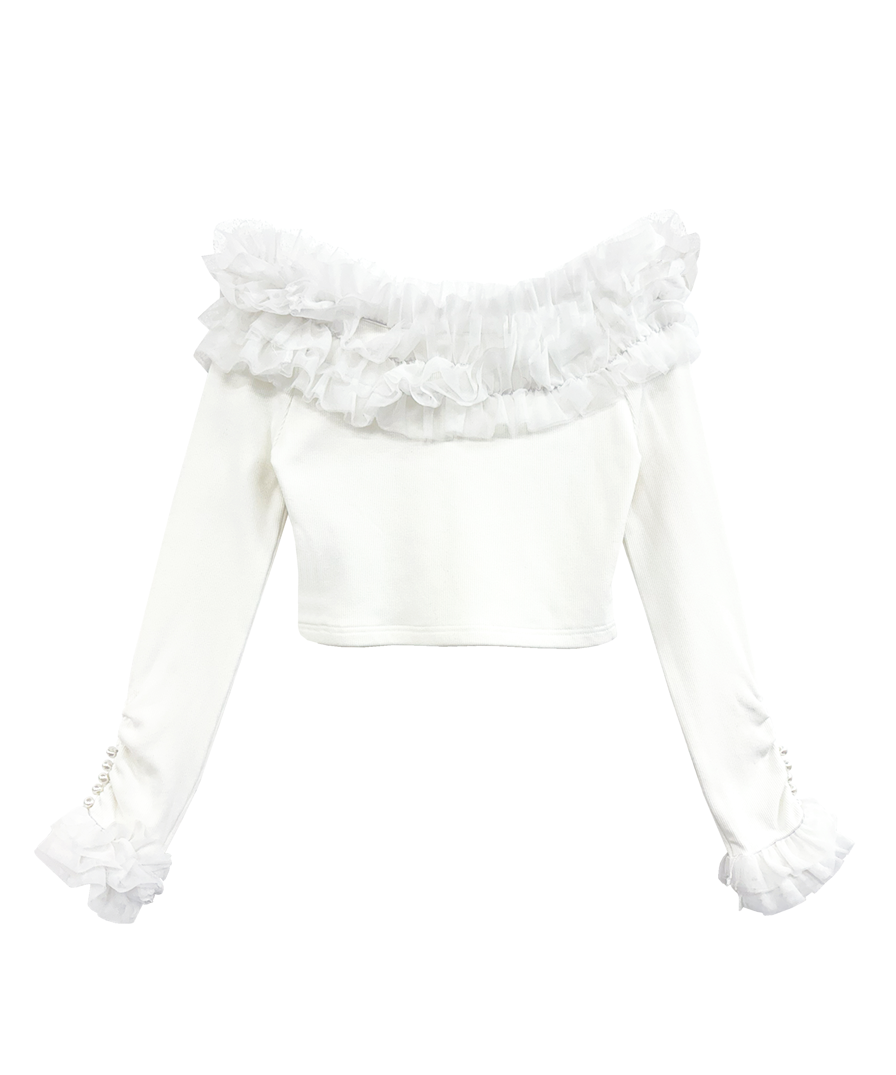 frill tulle trimming tops – BUNNY APARTMENT