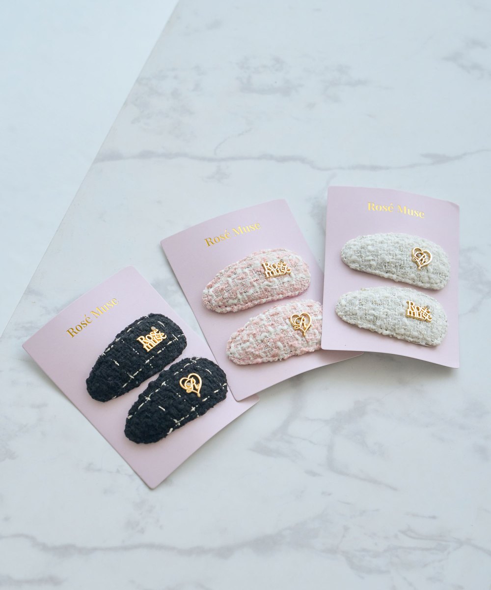 tweed chubby hair pin set
