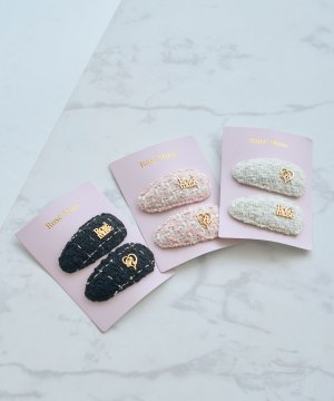 tweed chubby hair pin set