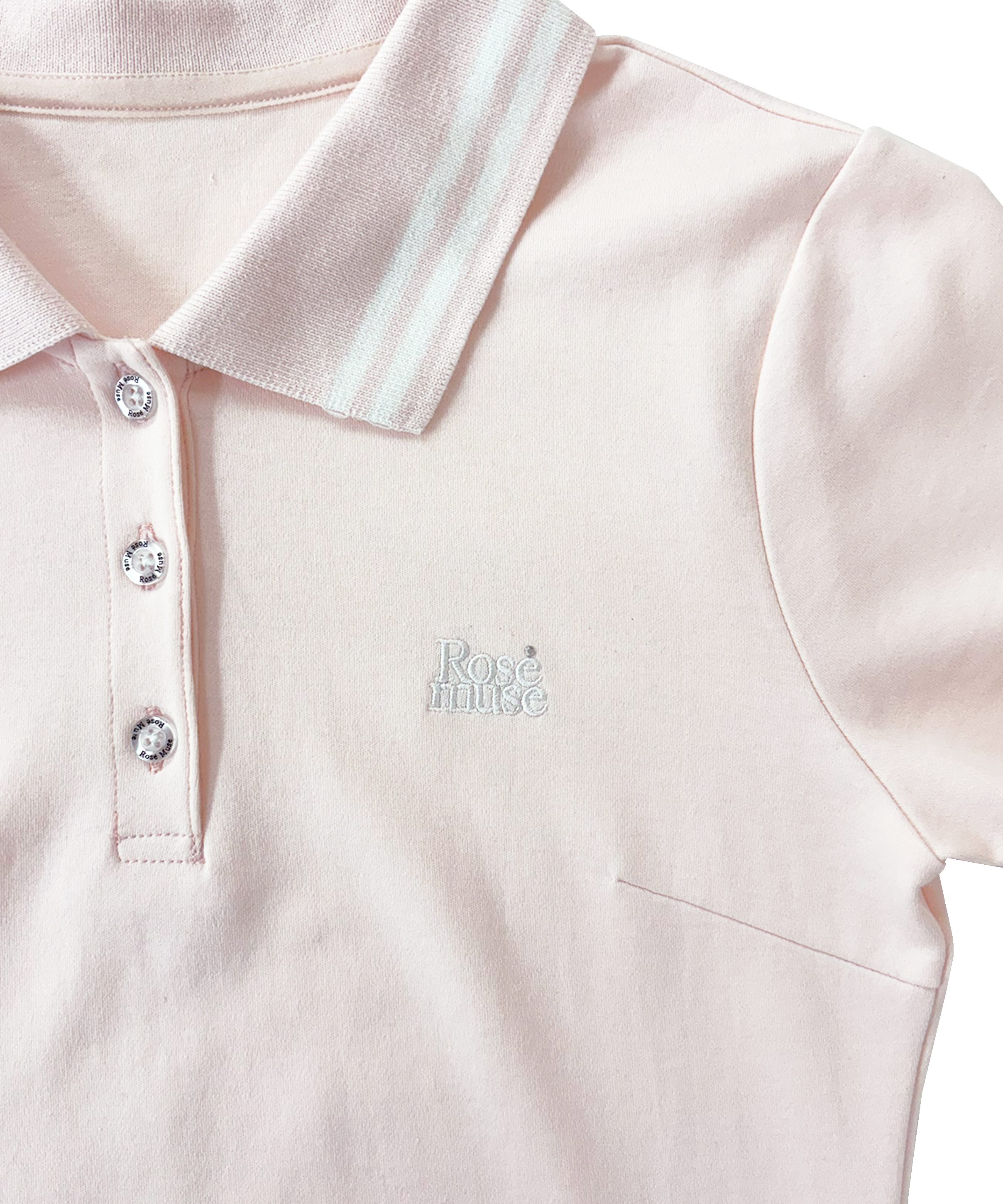 logo embroidery pleats polo op – BUNNY APARTMENT