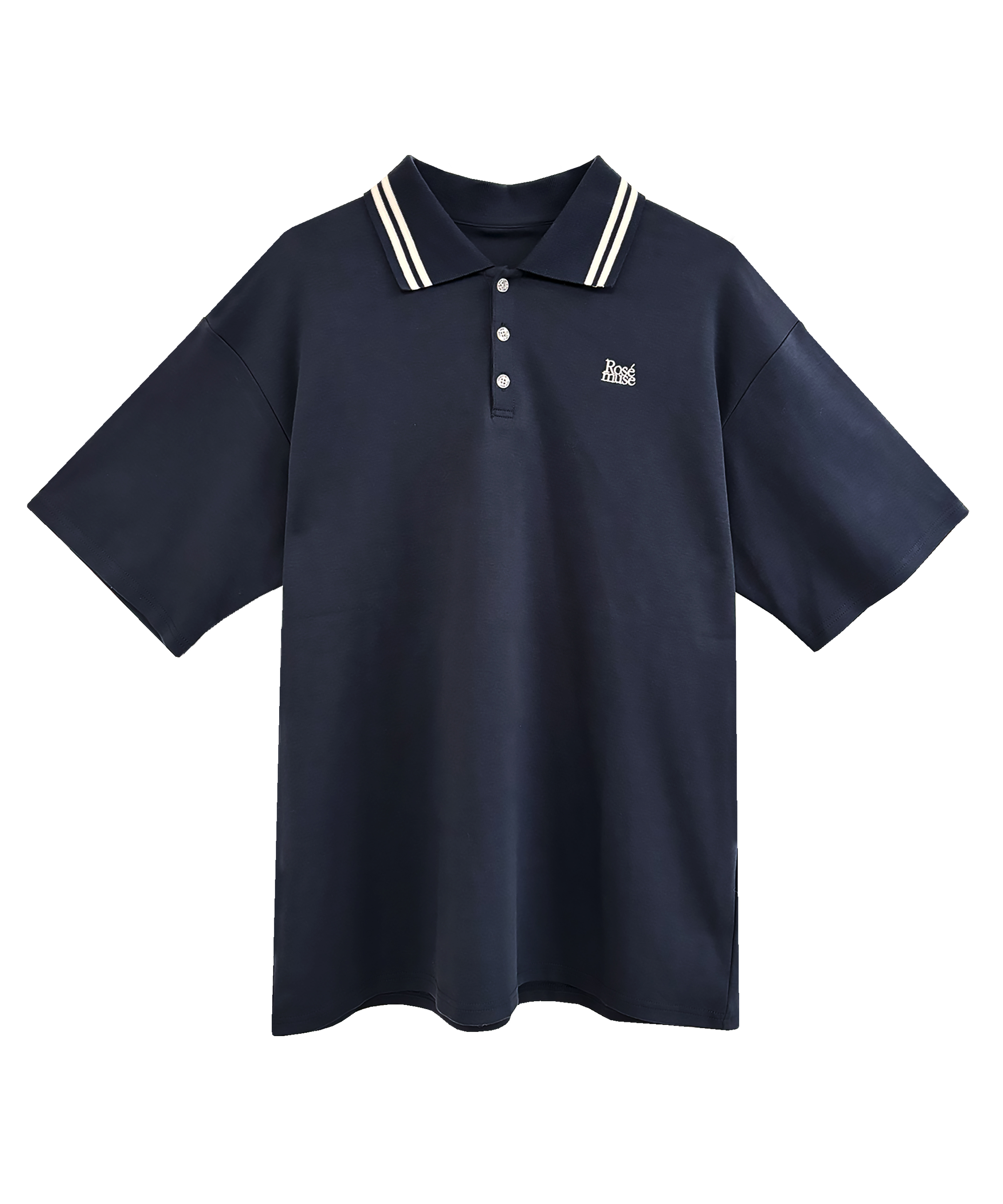 rosémuse logo embroidery pleats polo op