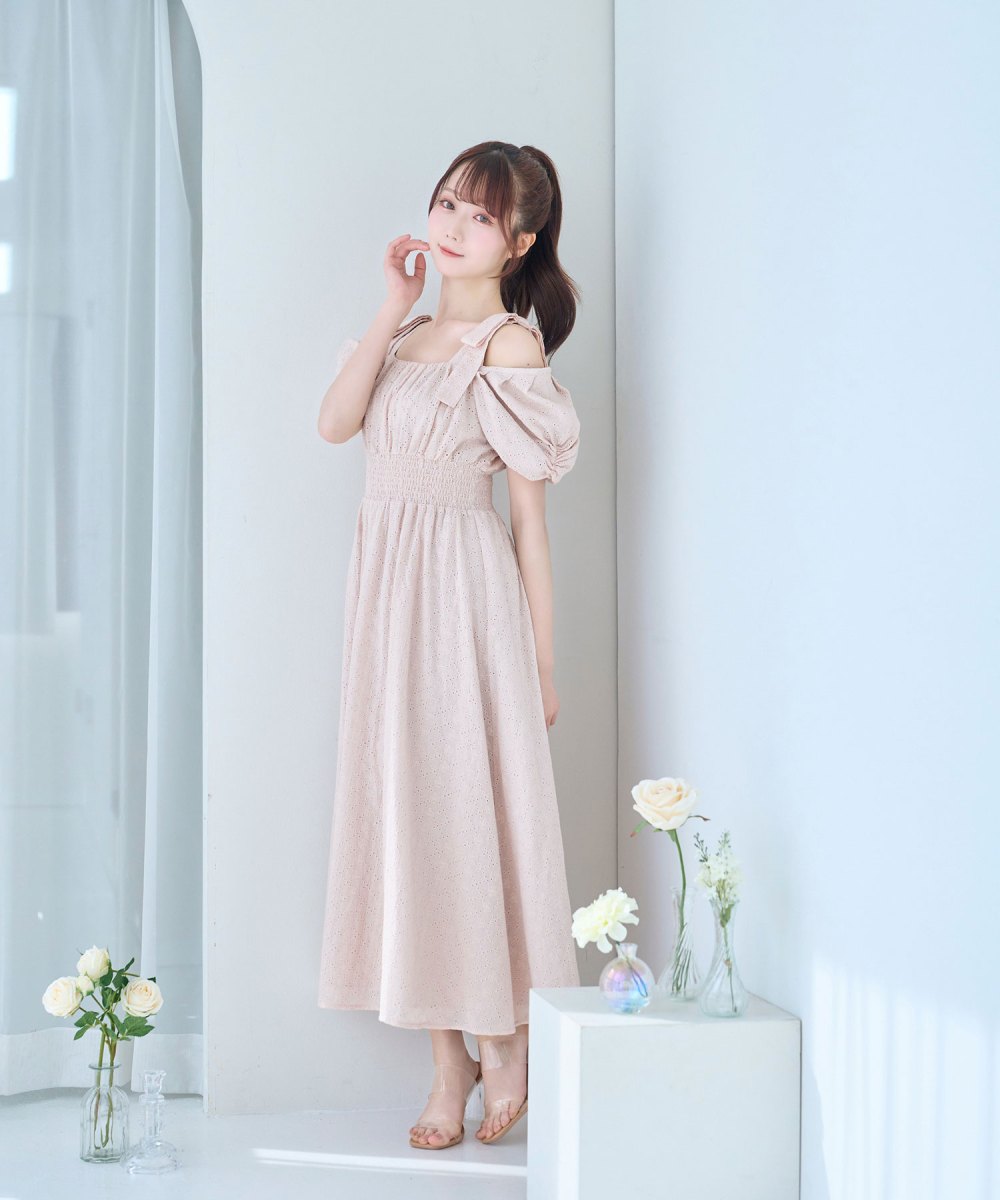 cotton lace ribbon dress