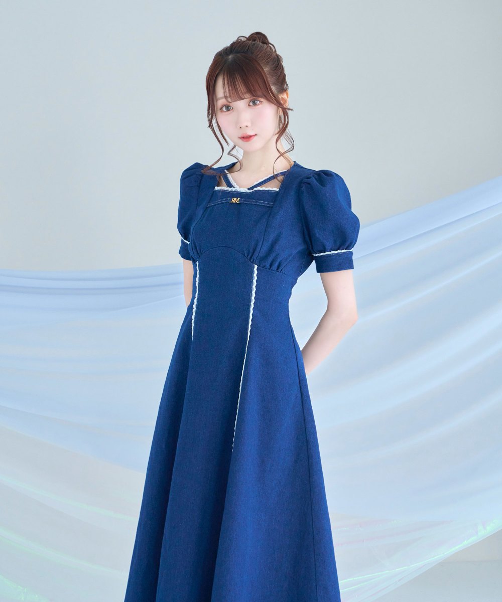 lace denim dress