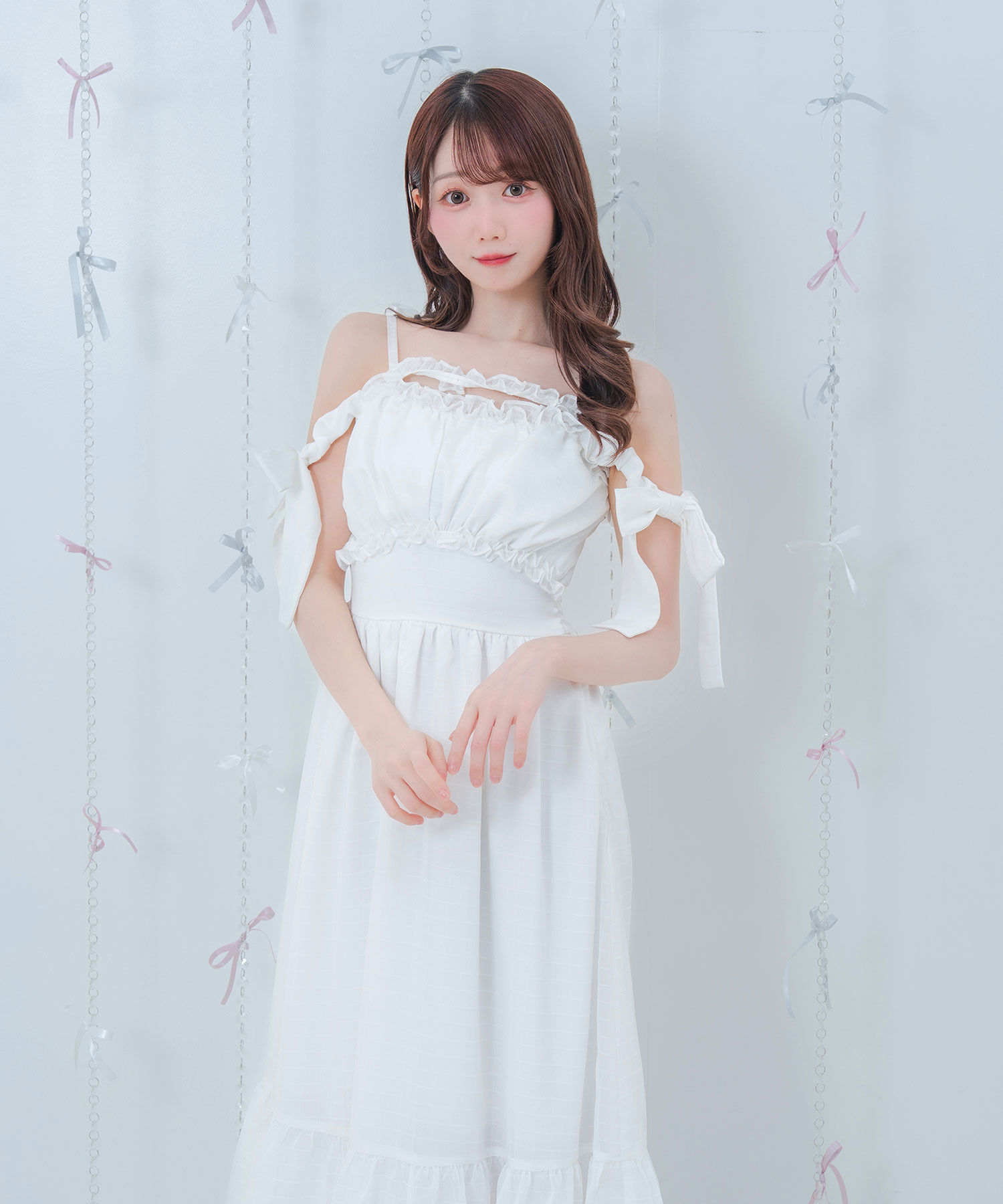 ribbon pattern pleated dress – BUNNY APARTMENT
