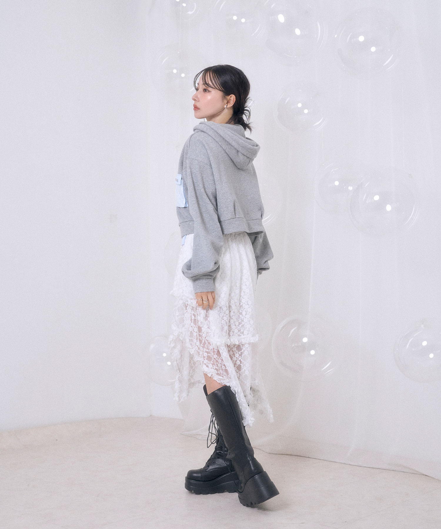 シャツポケットラメパーカー