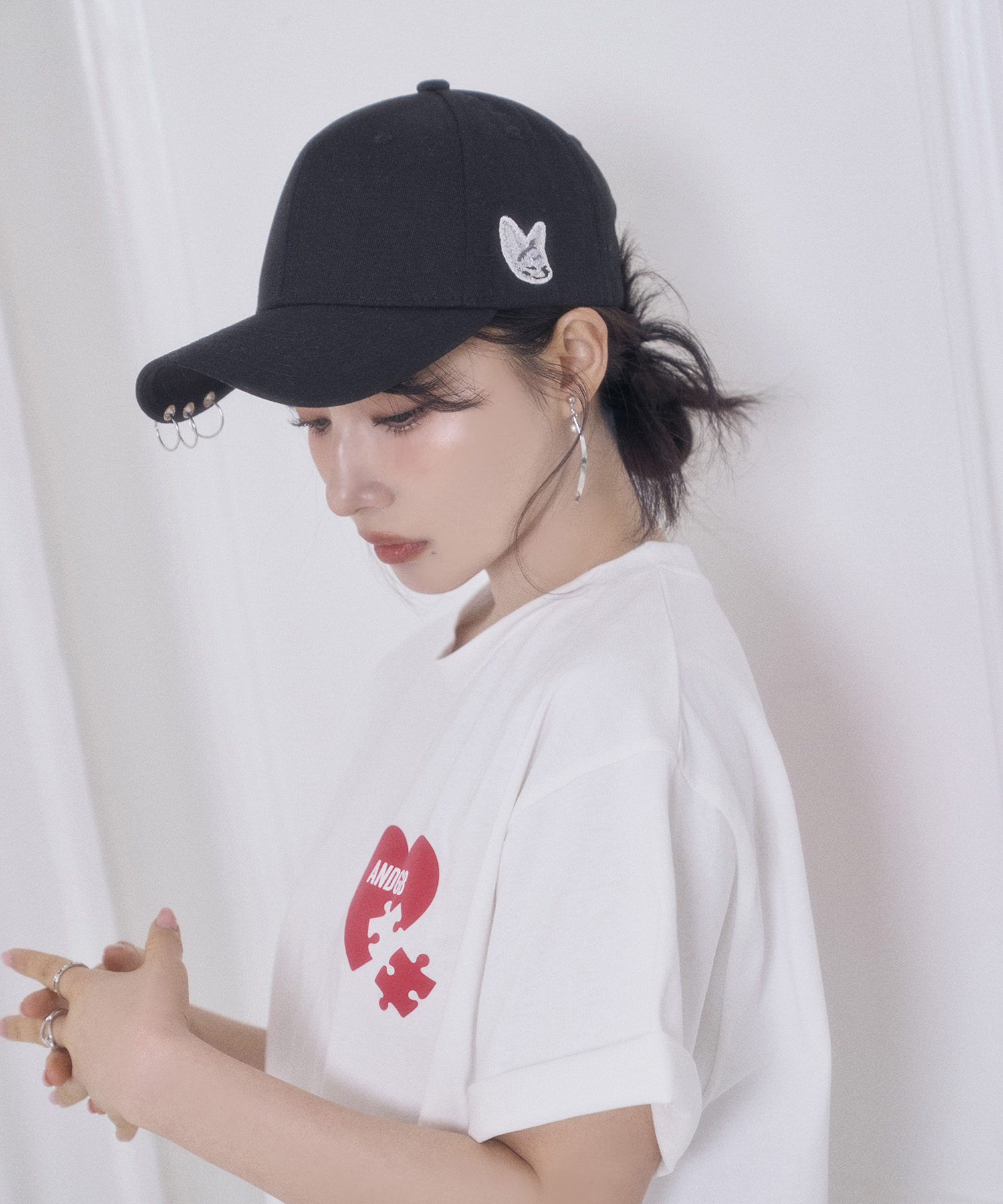 UNISEX フェネックワッペンピアスキャップ