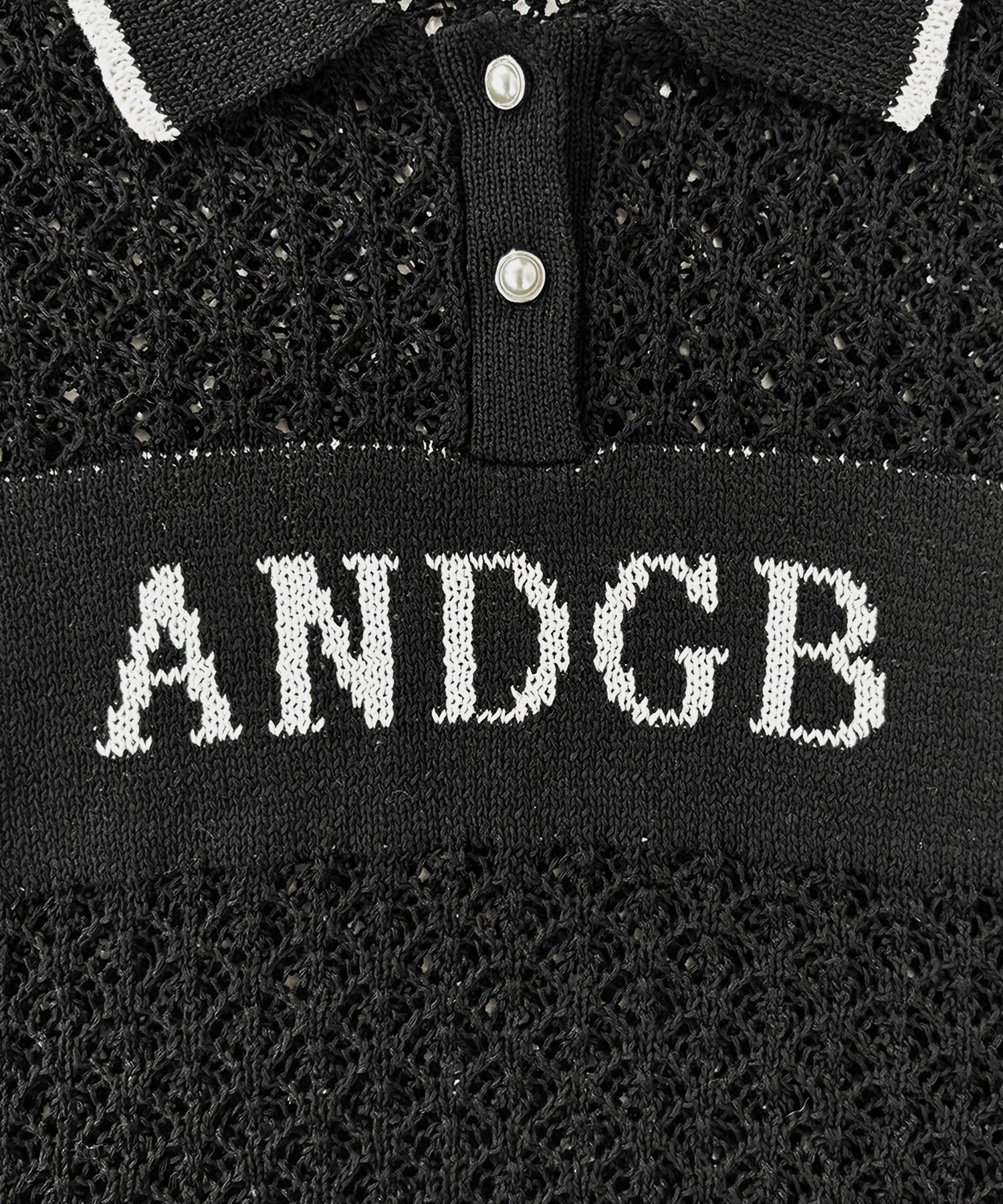 透かし編みポロニット