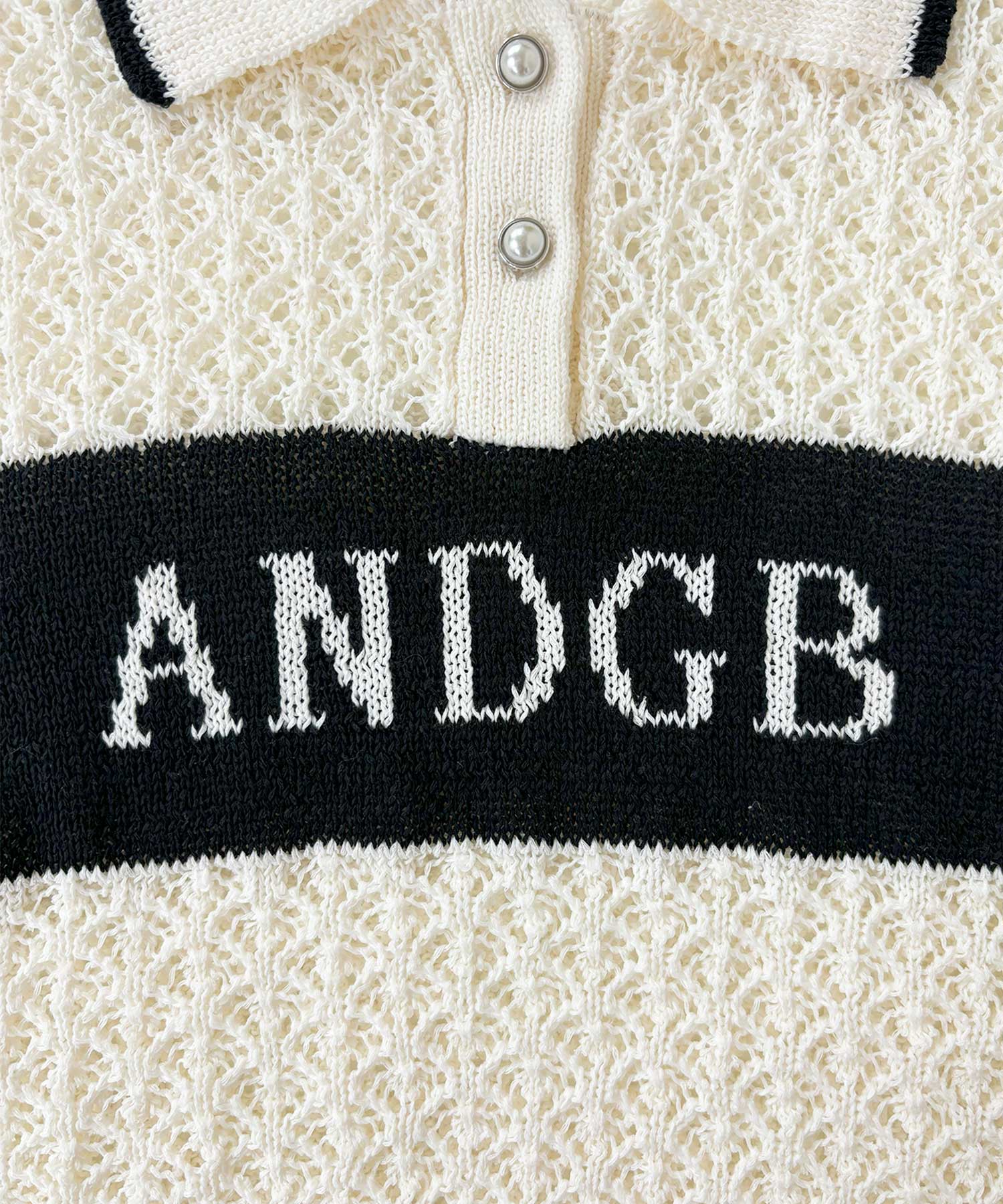 透かし編みポロニット