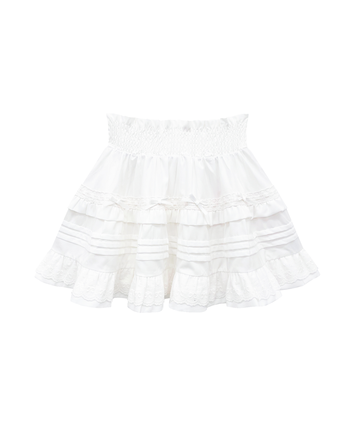 コットンレースギャザースカート