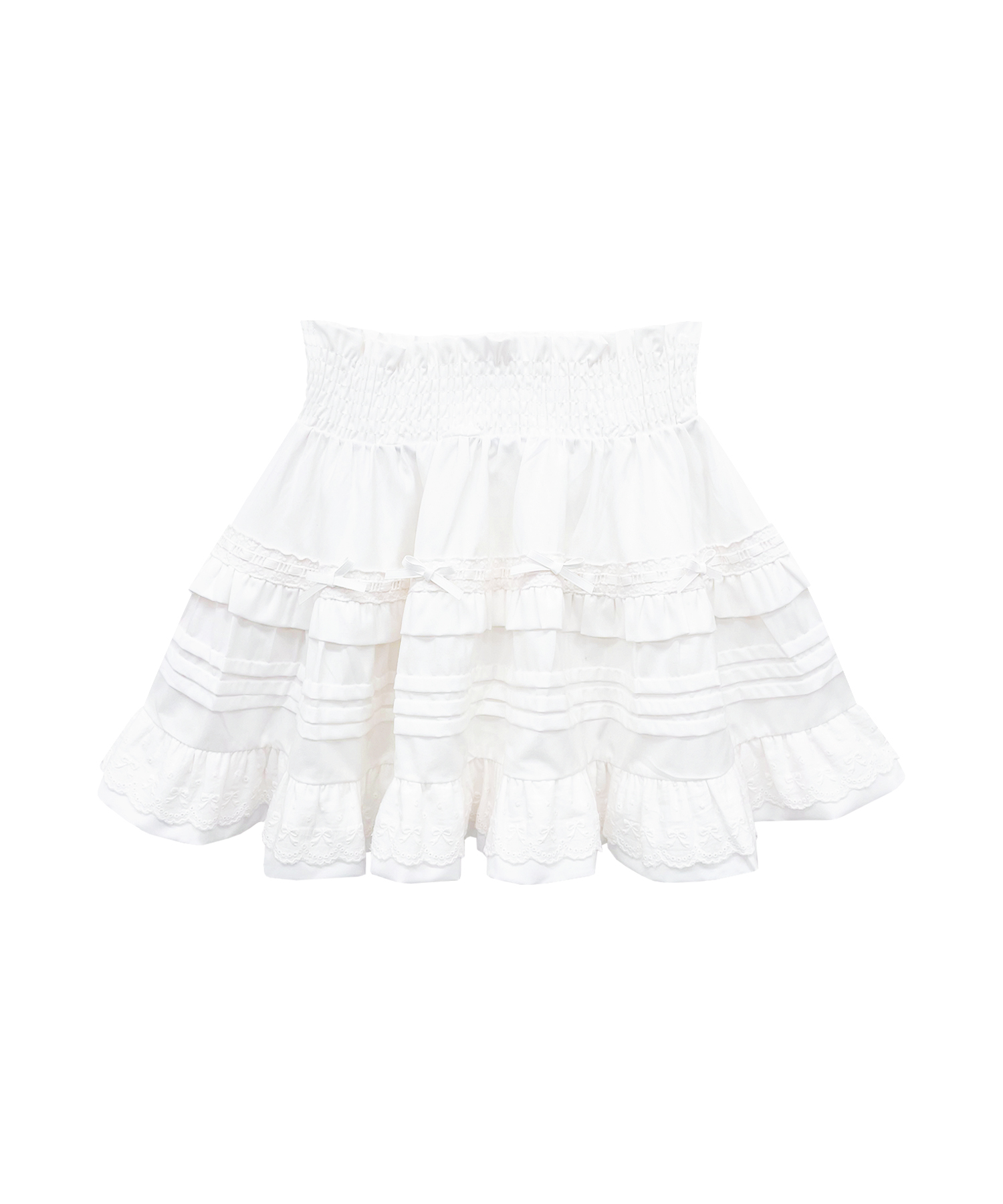 コットンレースギャザースカート