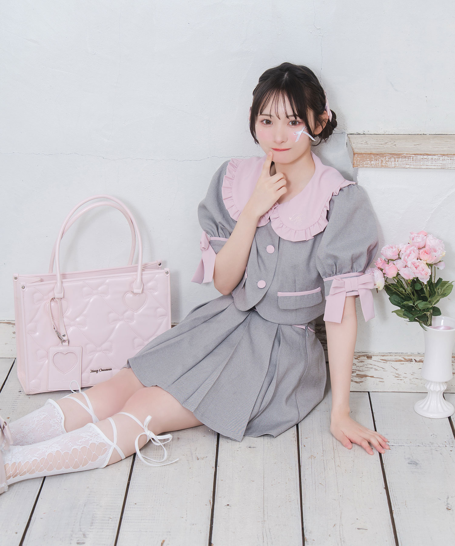 定期入れ付きキルティングトート