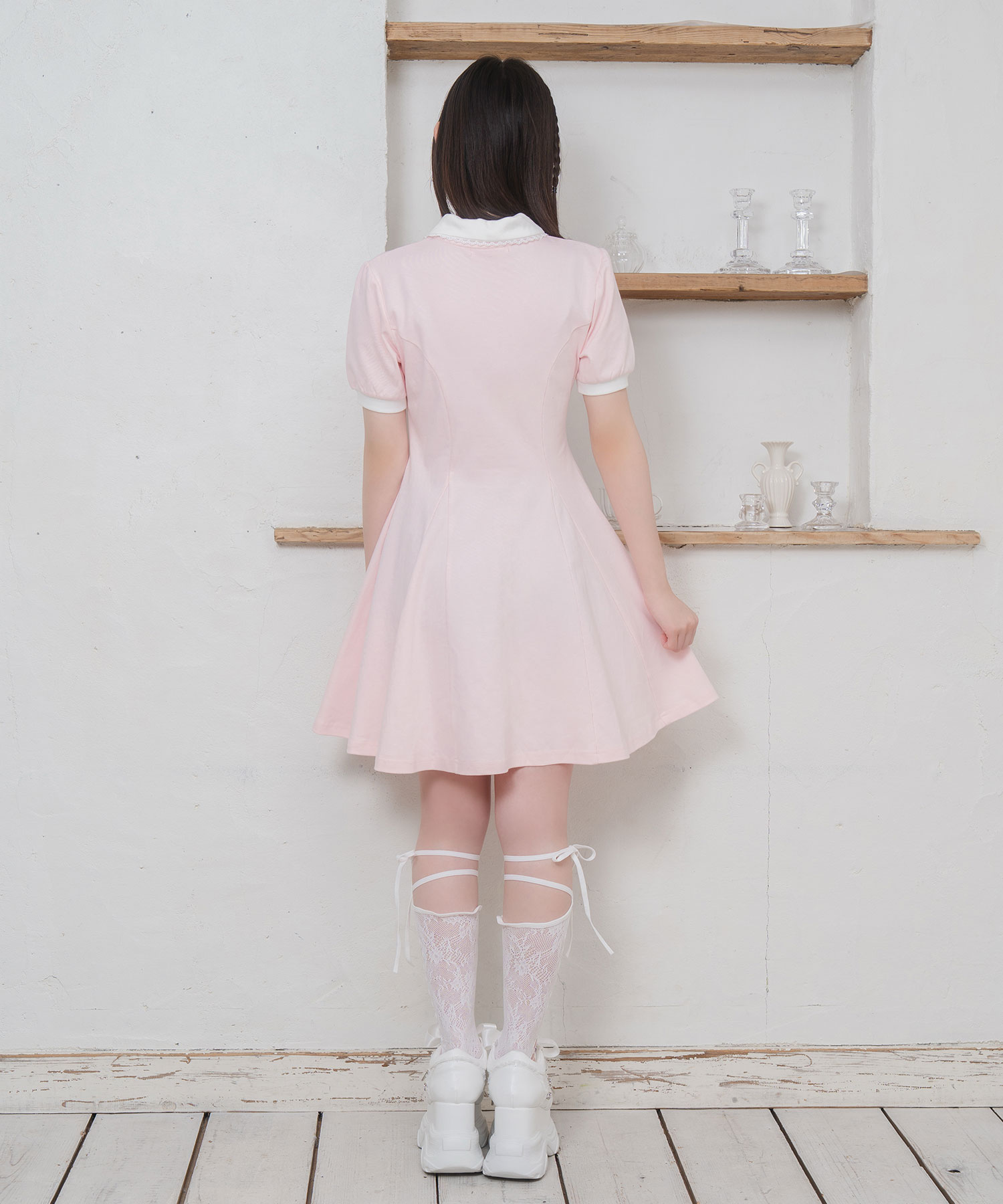 ロゴチャームAラインポロワンピース