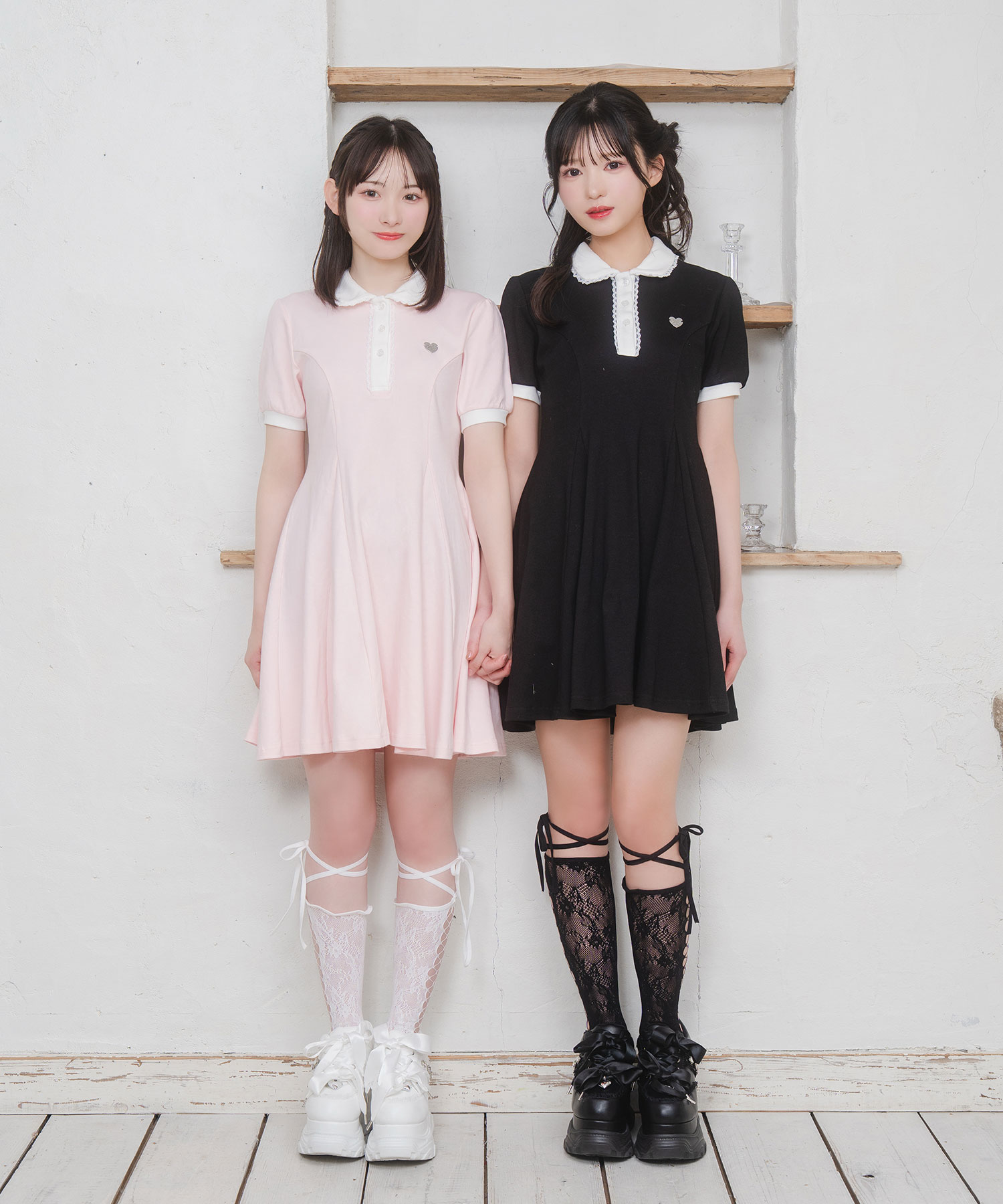 ロゴチャームAラインポロワンピース