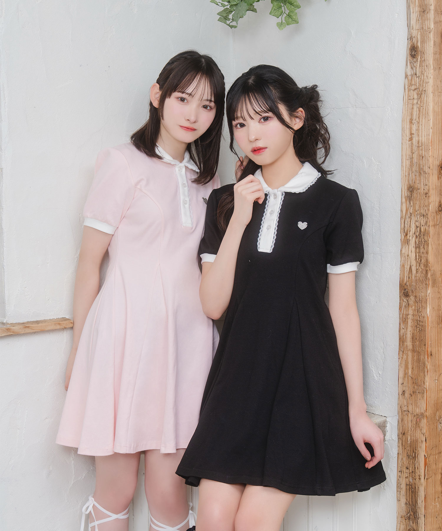 ロゴチャームAラインポロワンピース