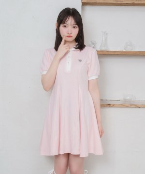 ロゴチャームAラインポロワンピース
