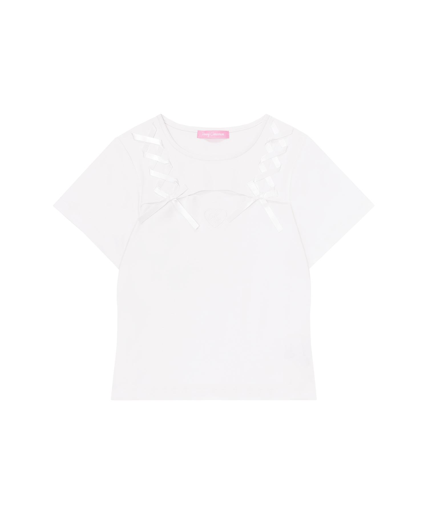 デコルテ空きレースアップミニT