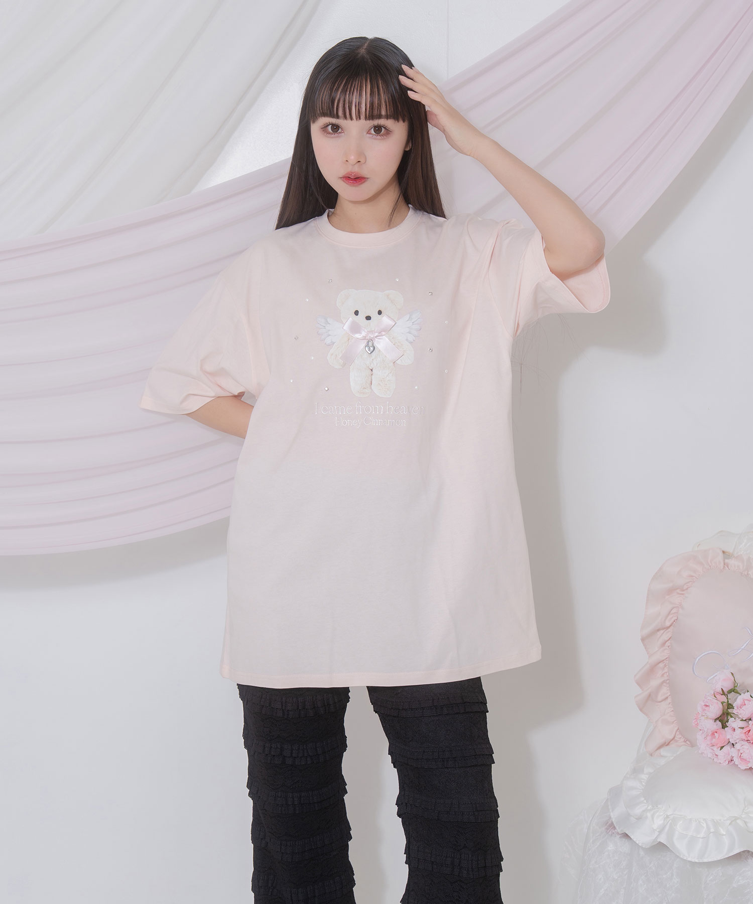 AngelシナモンビジューTシャツ