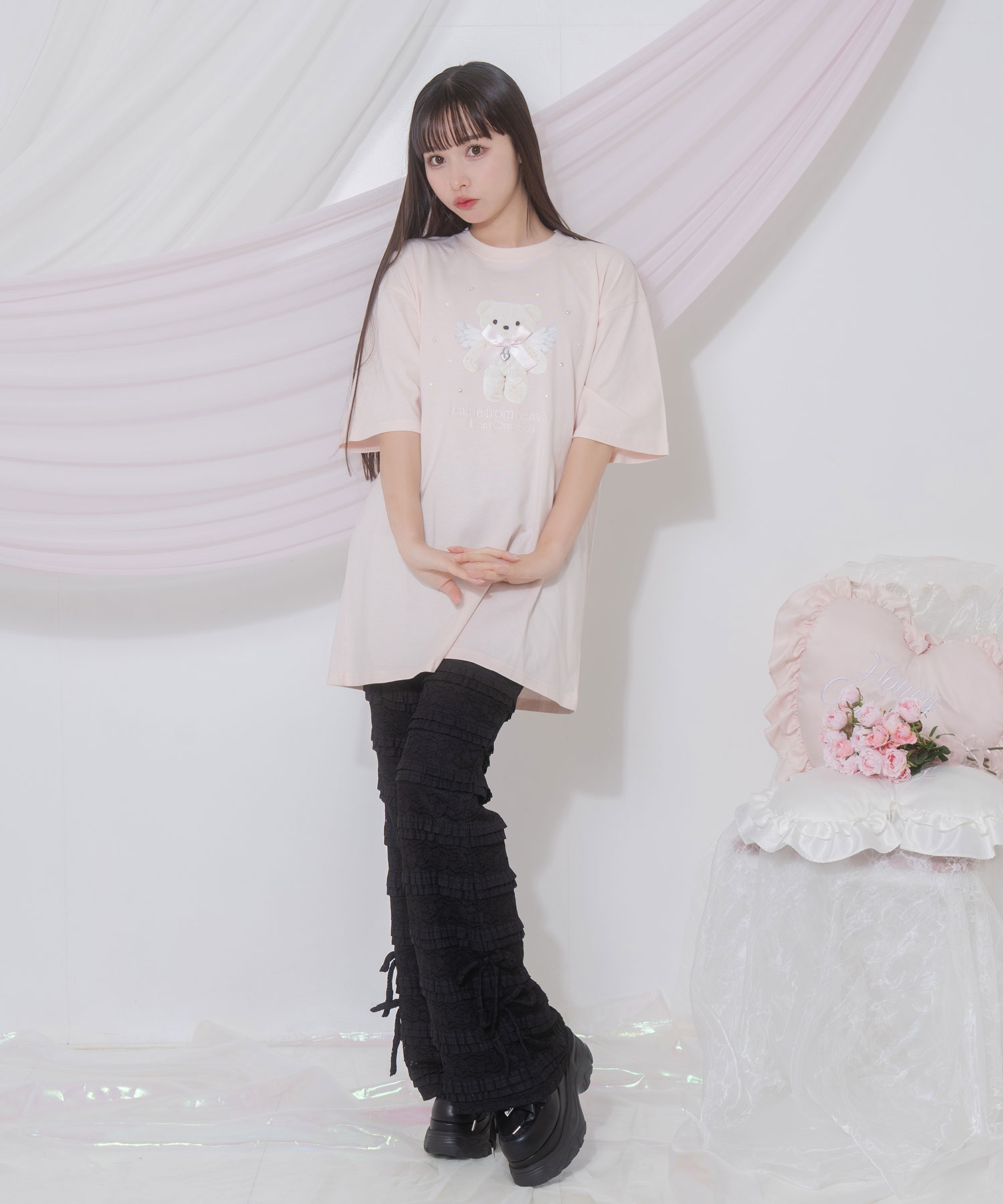 AngelシナモンビジューTシャツ