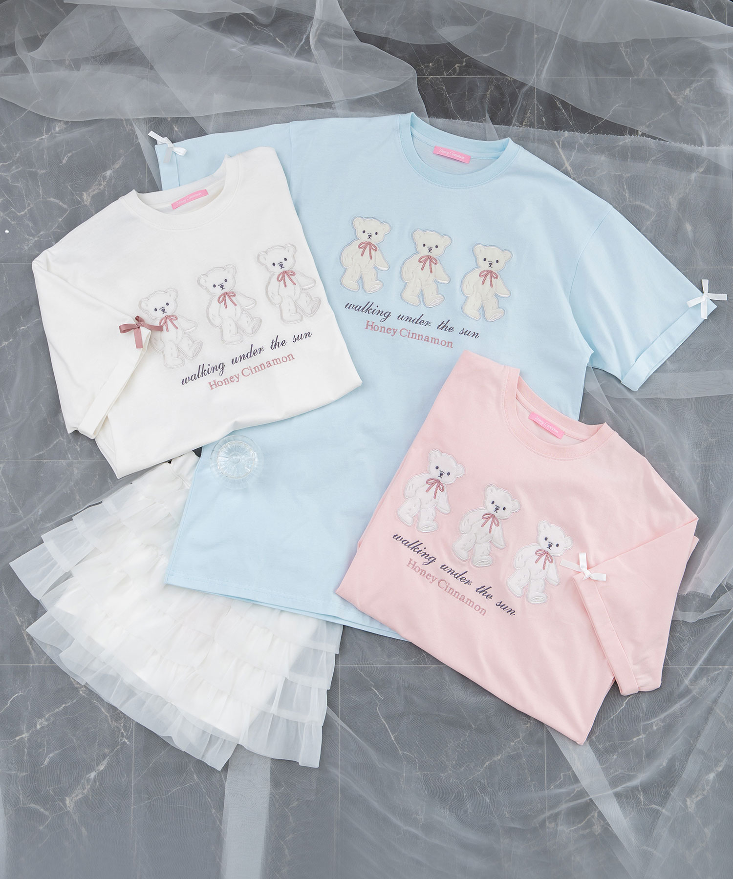 tシャツ Honey Bear アップリケTシャツ レディース Honey Bear アップリケTシャツ – BUNNY APARTMENT