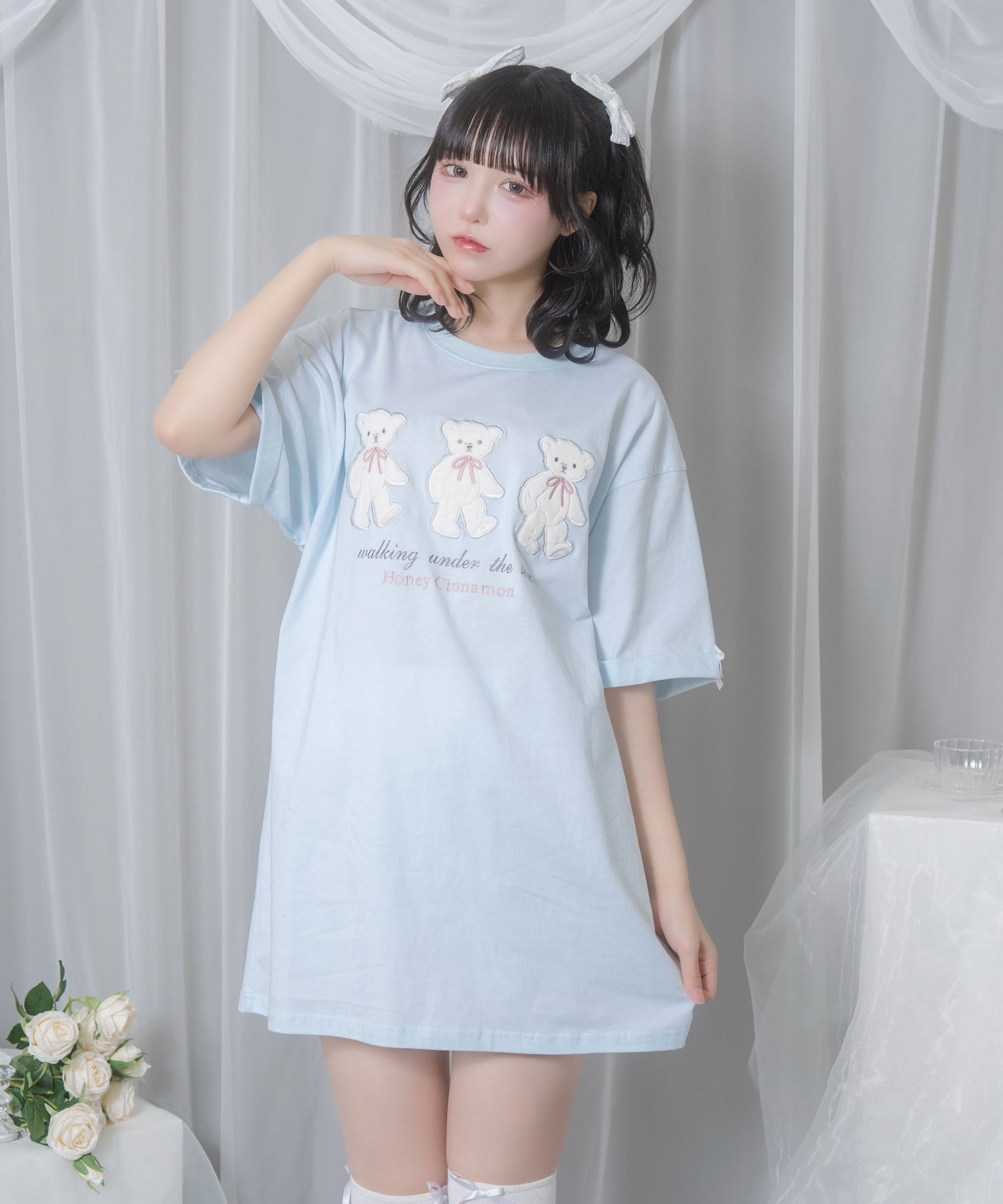 Honey Bear アップリケTシャツ