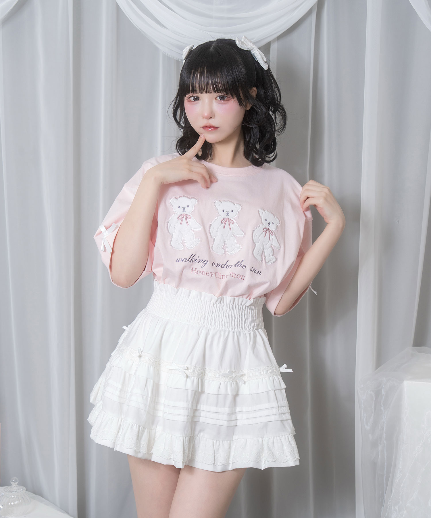 Honey Bear アップリケTシャツ