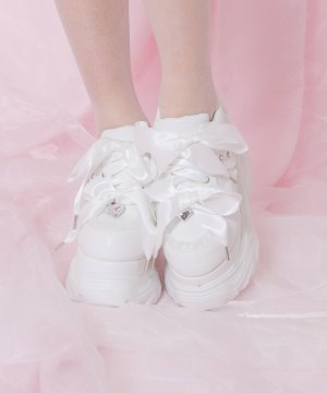 ダブルリボン厚底スニーカー