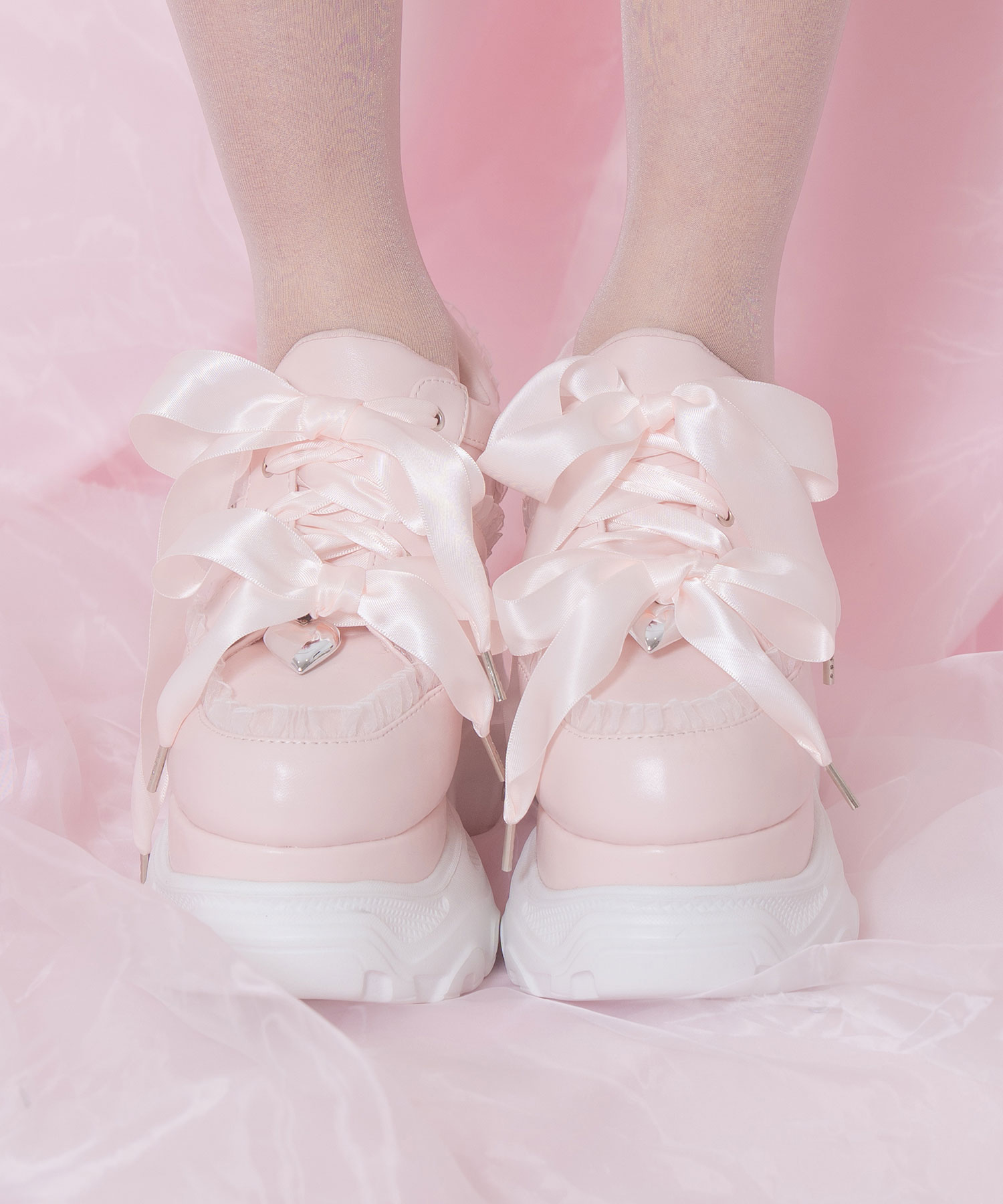 ダブルリボン厚底スニーカー