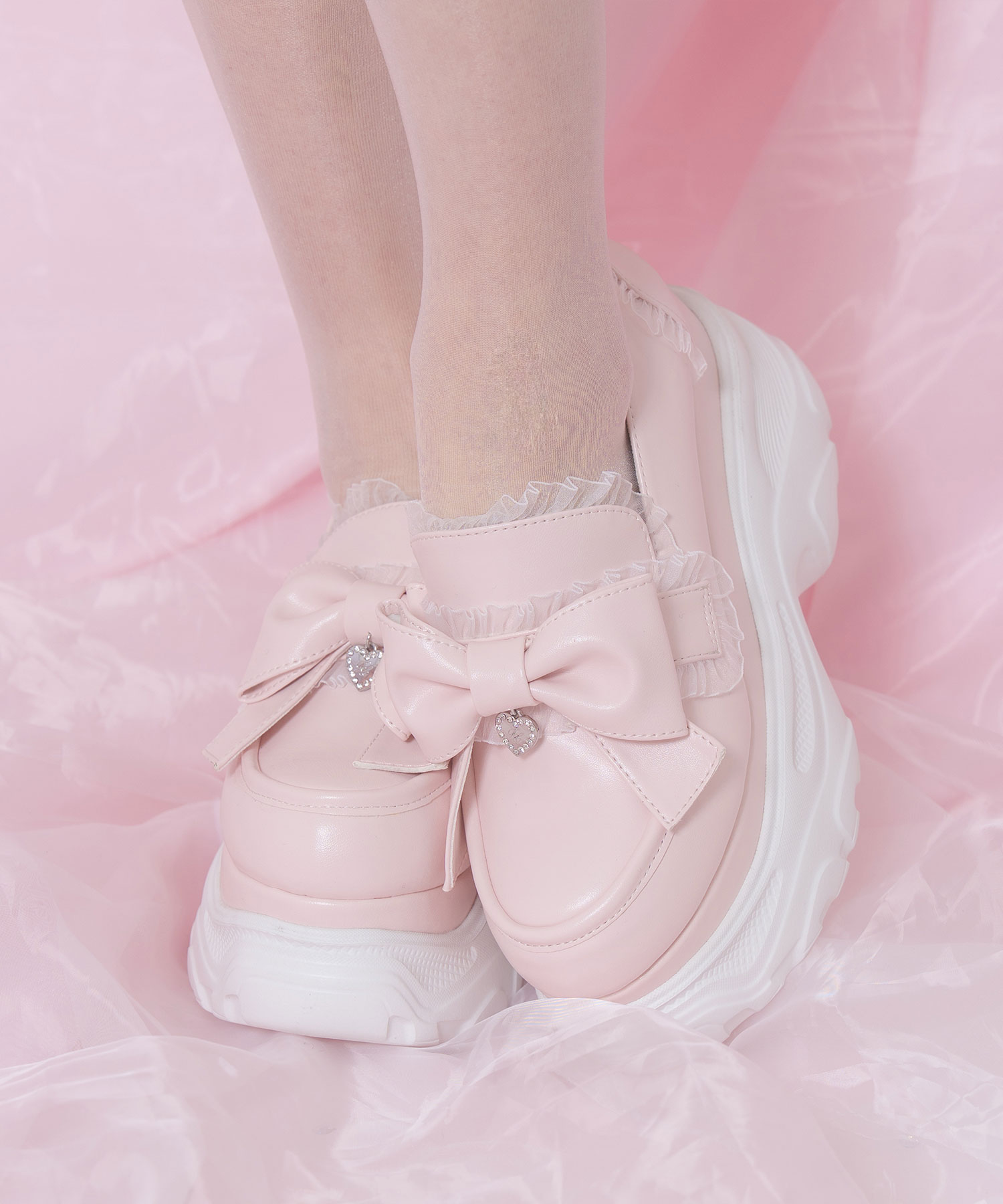 Pink House ホワイトリボンローファー sサイズ Pink House ホワイトリボンローファー sサイズ