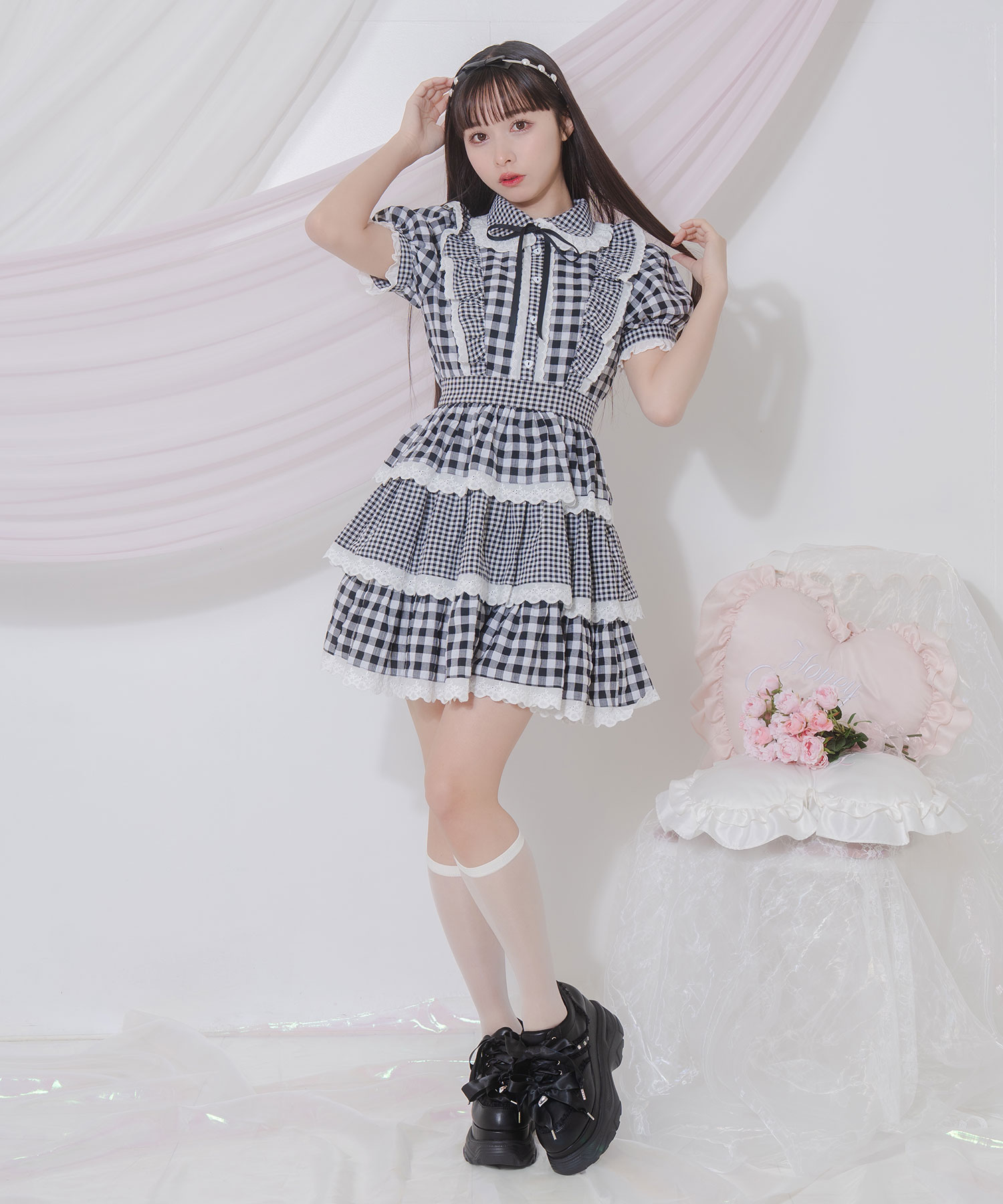 ギンガム3段フリルワンピース – BUNNY APARTMENT