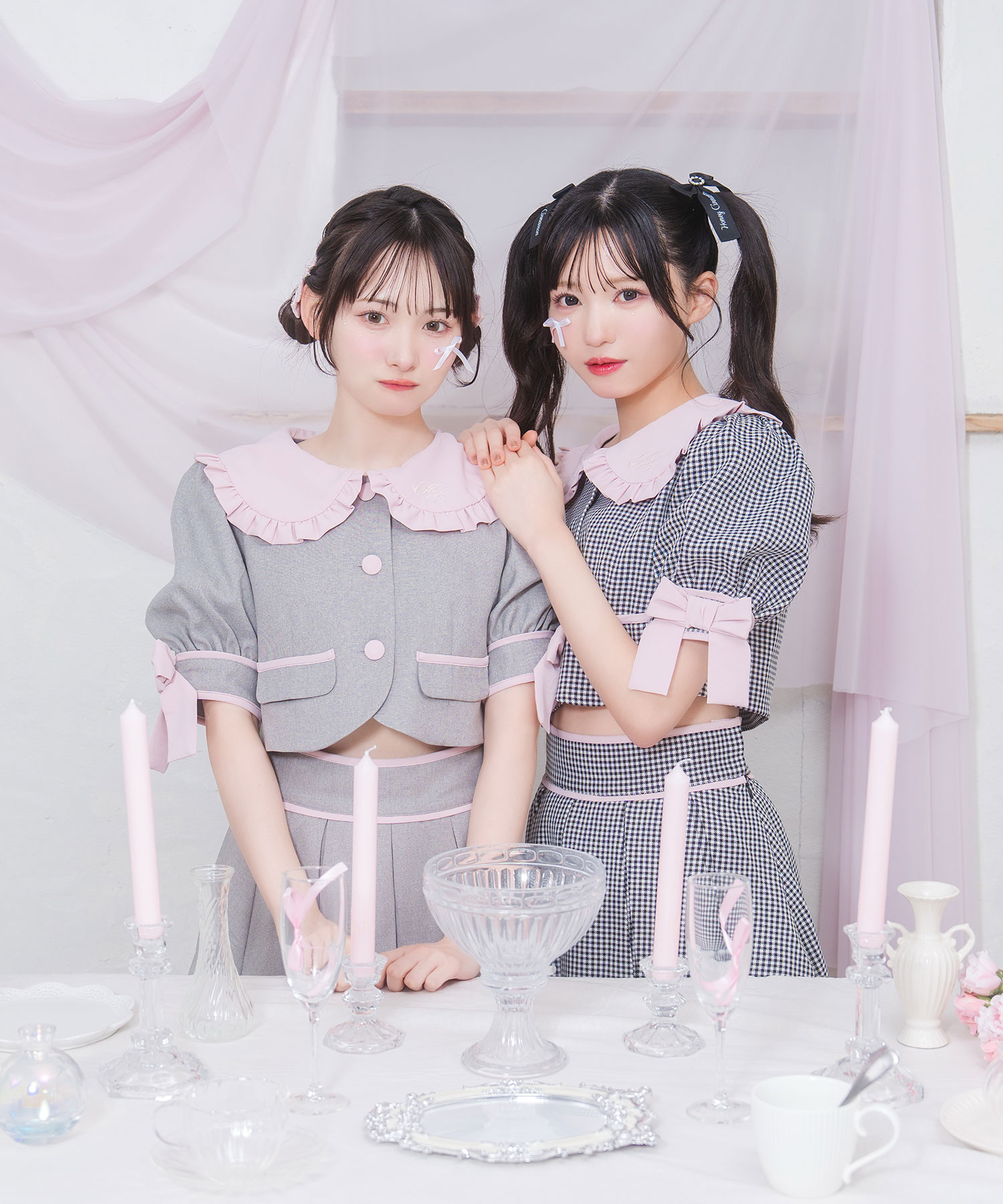 袖リボン配色セットアップ