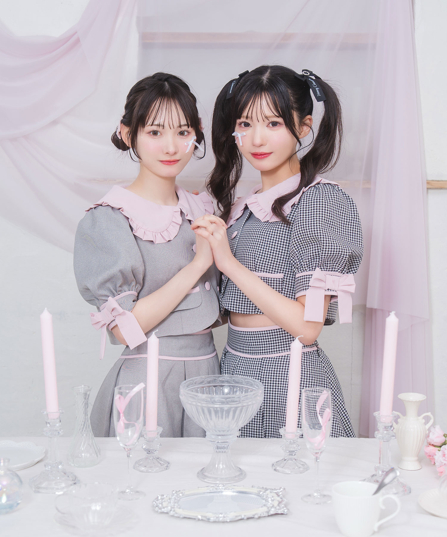 袖リボン配色セットアップ