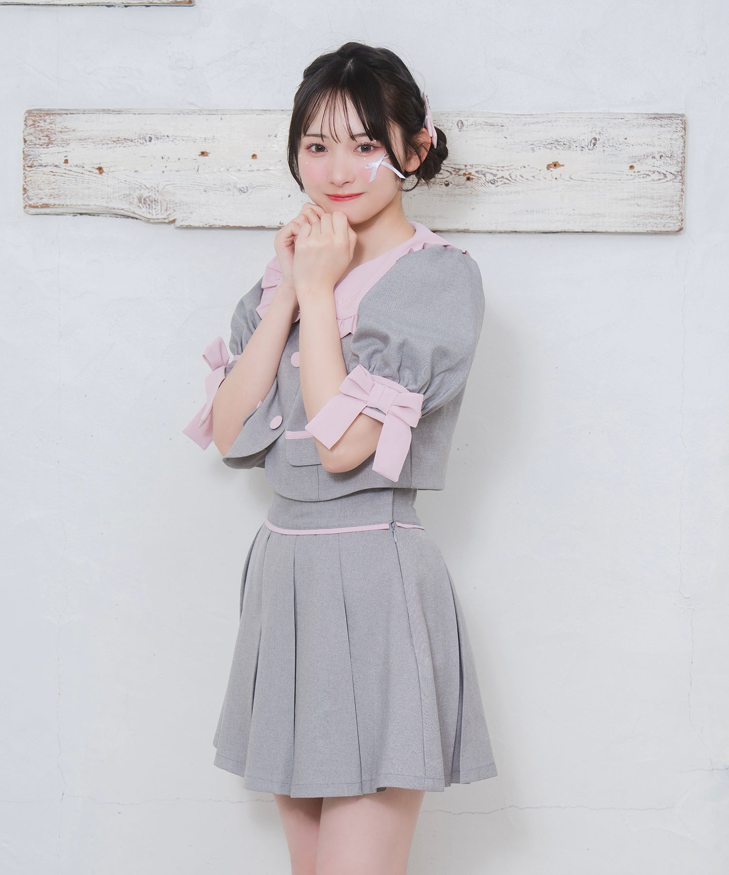 袖リボン配色セットアップ