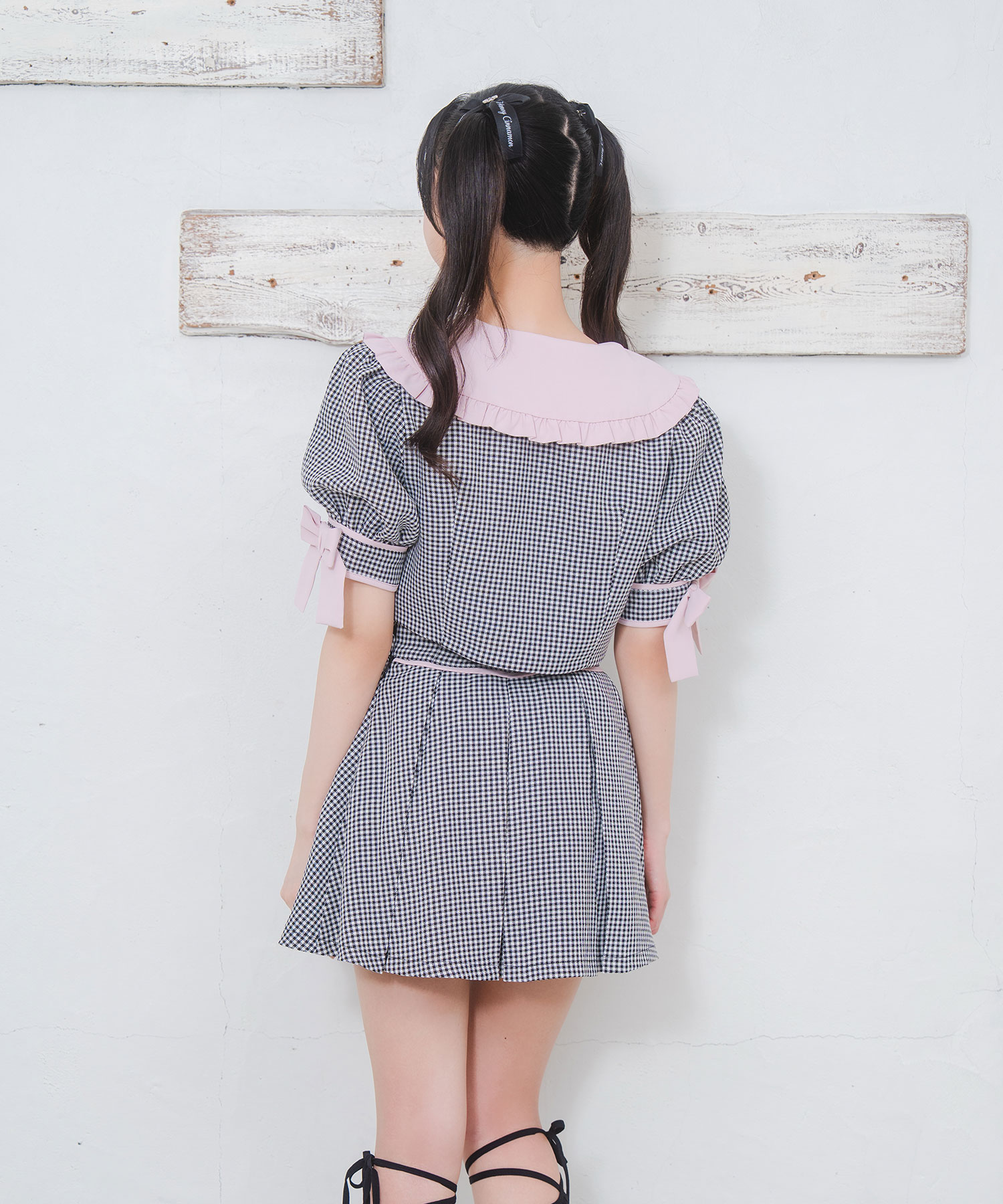 袖リボン配色セットアップ