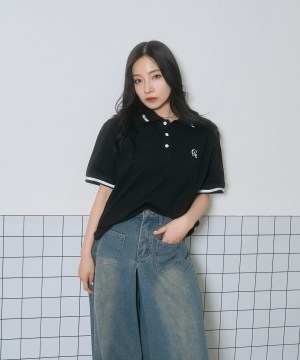 UNISEX ポロラインT