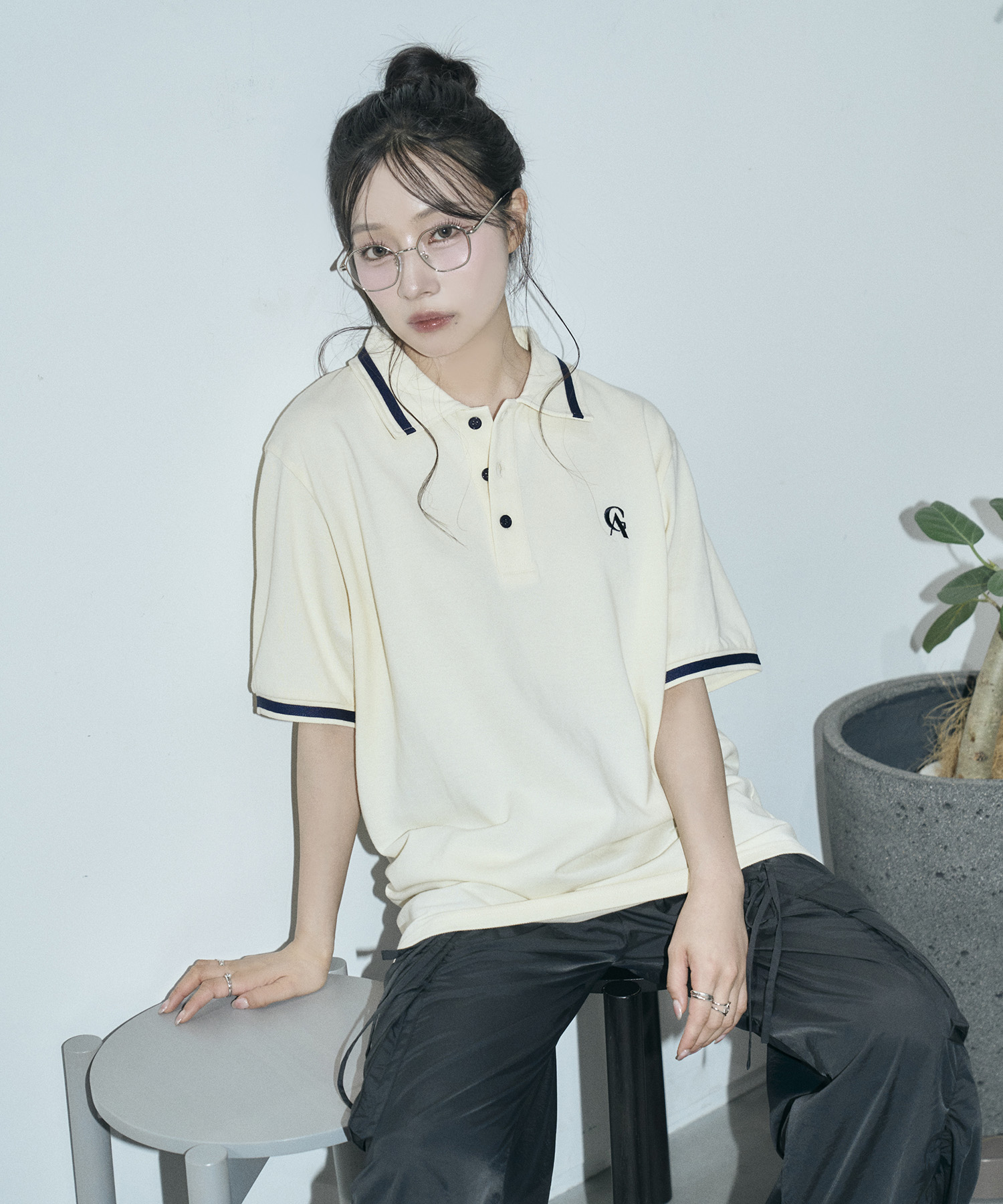 UNISEX ポロラインT