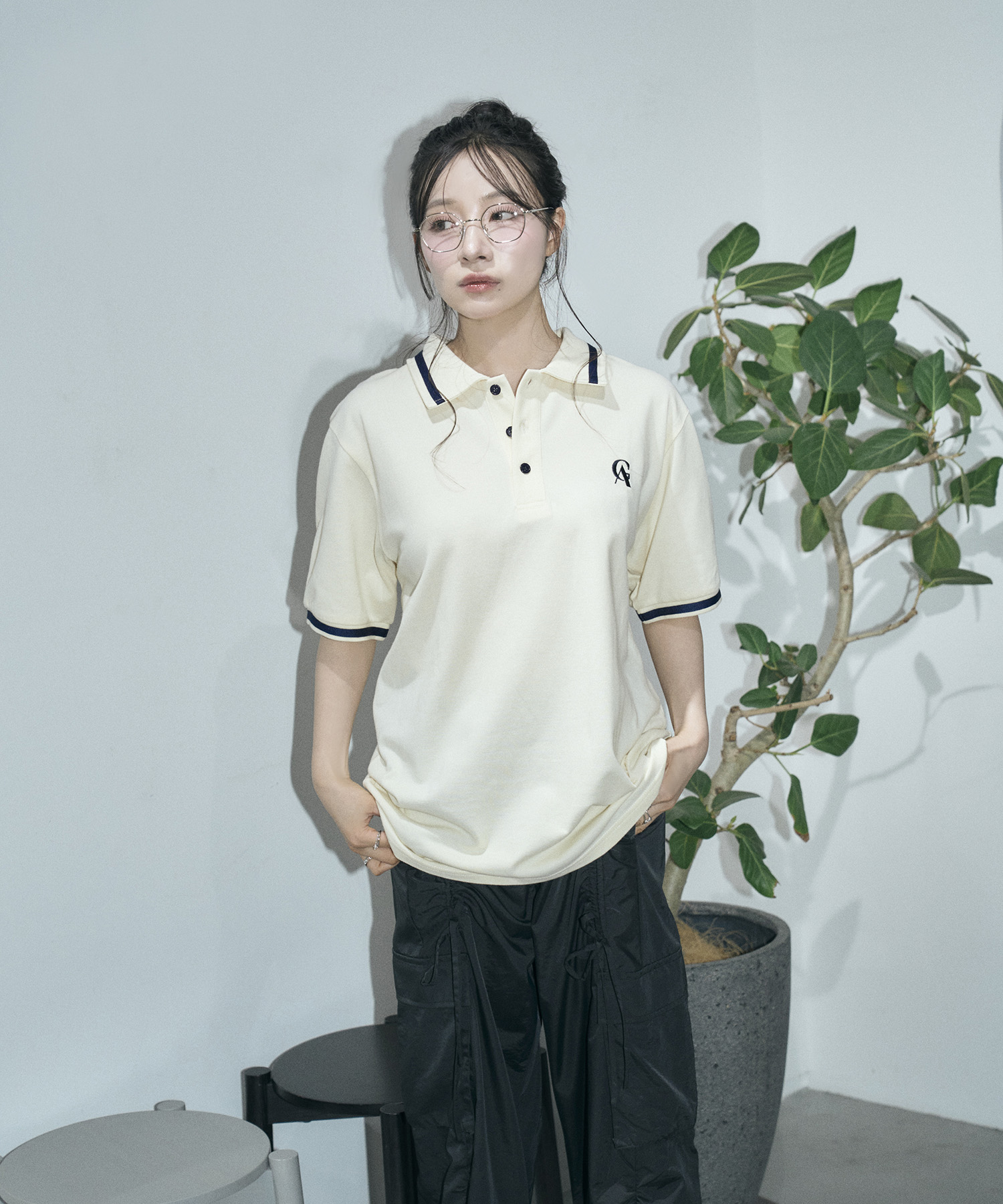 UNISEX ポロラインT