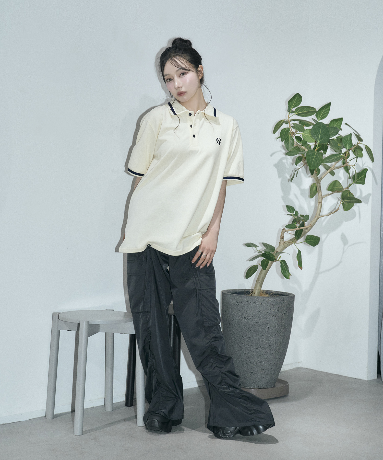 UNISEX ポロラインT